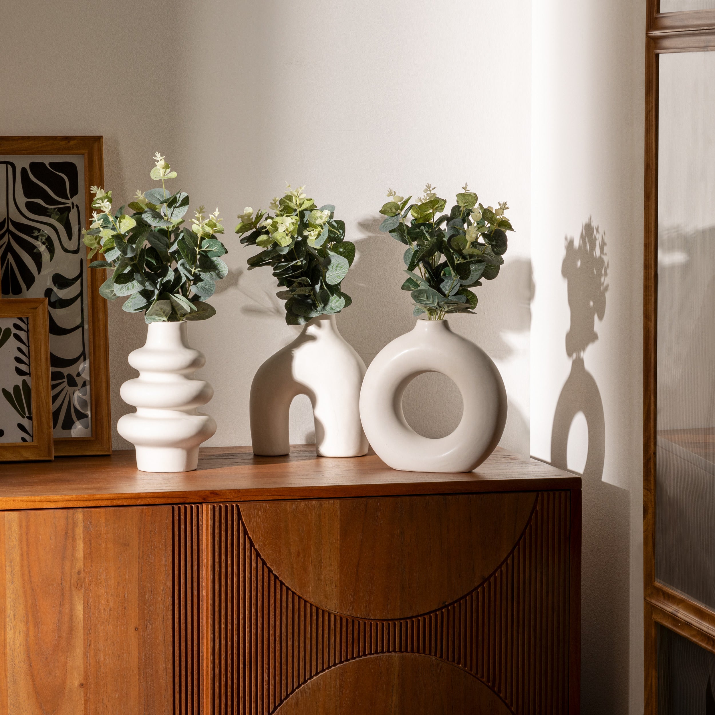 Atmosphera - Set de 2 Malles de rangement en Velours Ivoire et Bois Atmosphera - Set de 2 Malles de rangement en Velours Ivoire et Bois