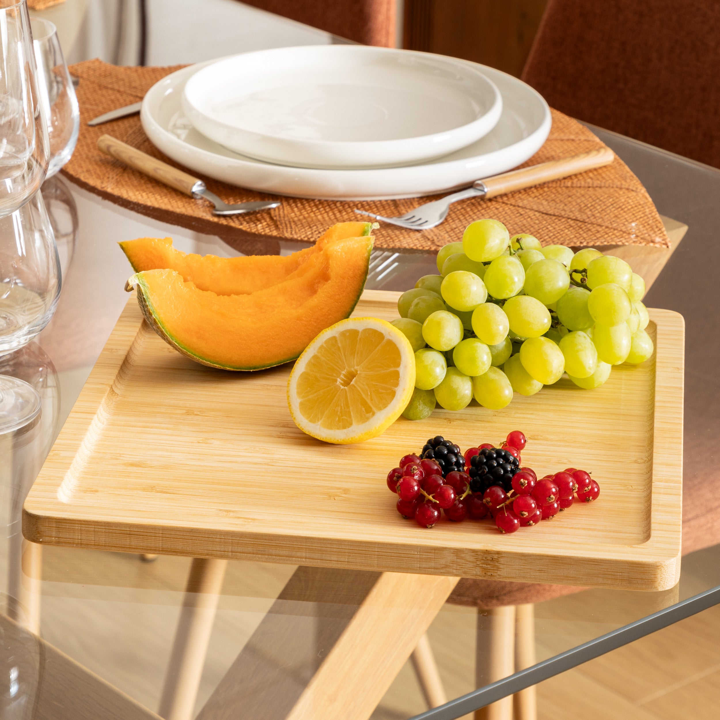 Secret de Gourmet Rio Bamboe Presentatieplank - 30x30x2cm - Beige