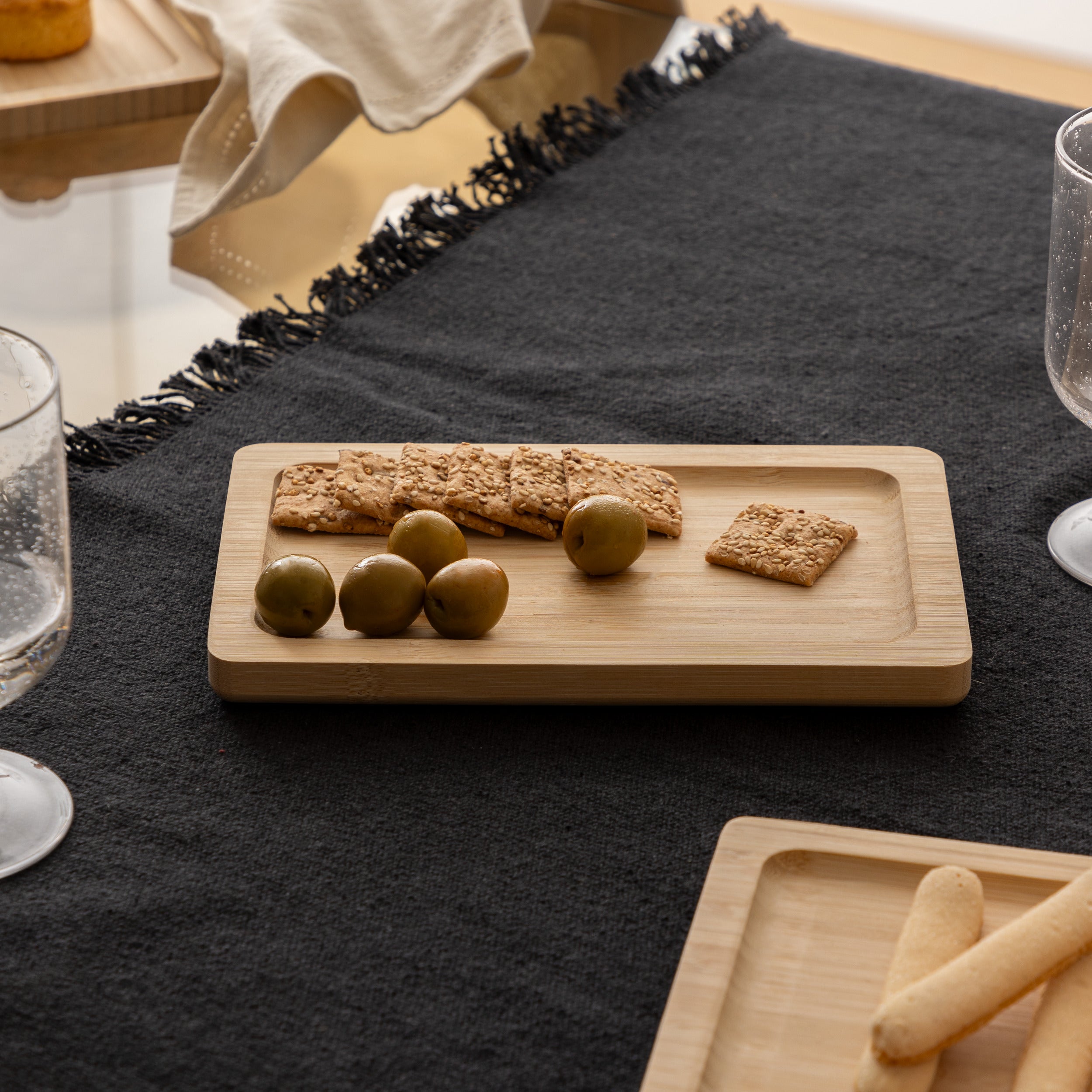 Secret de Gourmet Rio Bamboe Presentatieplank - 22x14x2cm - Beige