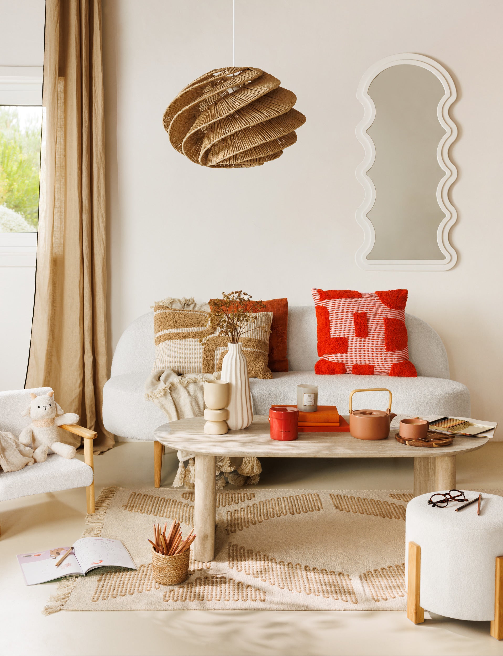 Table basse de l'atmosphère - Ø70xh45cm - beige