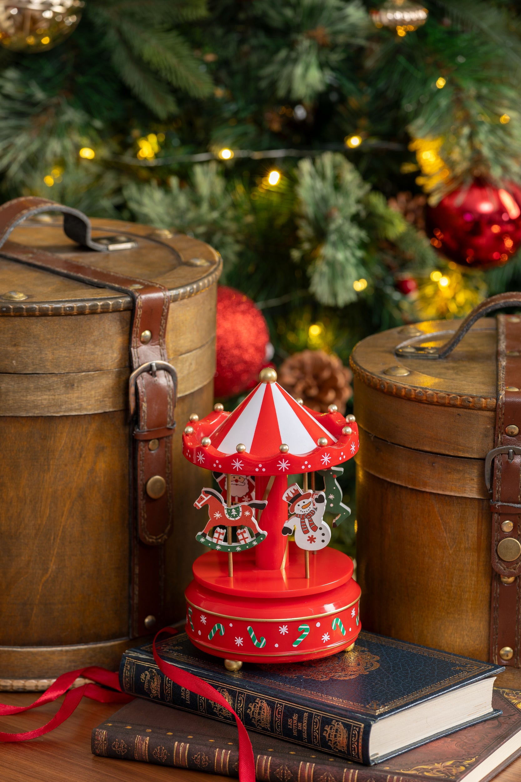 Fééric Lights and Christmas Santa Claus Boots from Hars - 24x22x55cm - Red