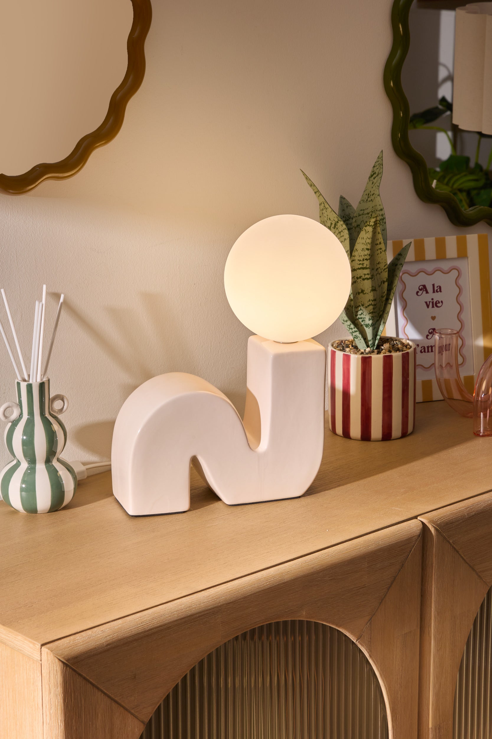 Atmosphera Sibil Tafellamp - 28x15x34cm - Beige