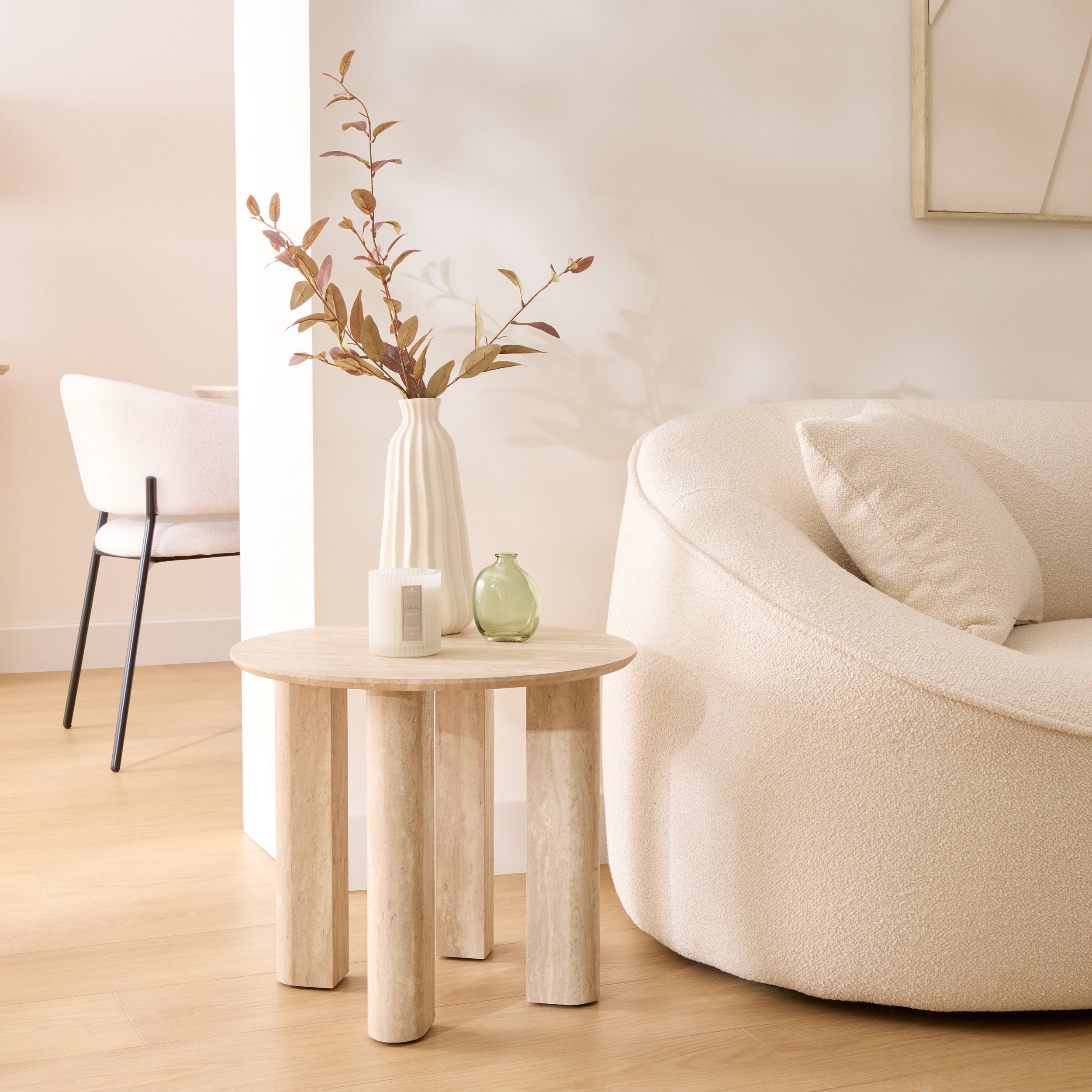 Atmosphera Tanae Coffee table - Ø70xH45cm - Beige