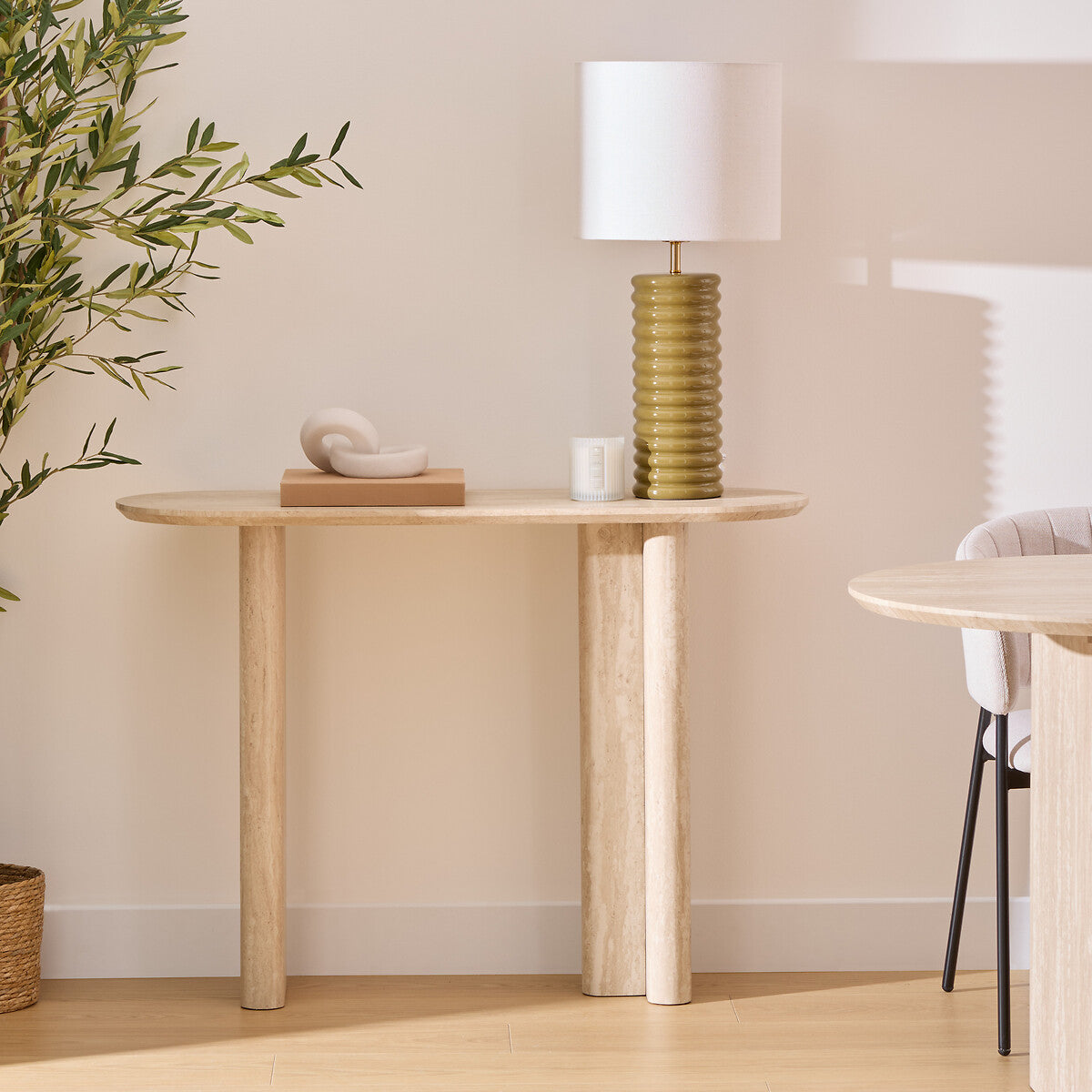 Atmosphera Anaya Consoletafel Travertijn - 110x35x80cm - Beige