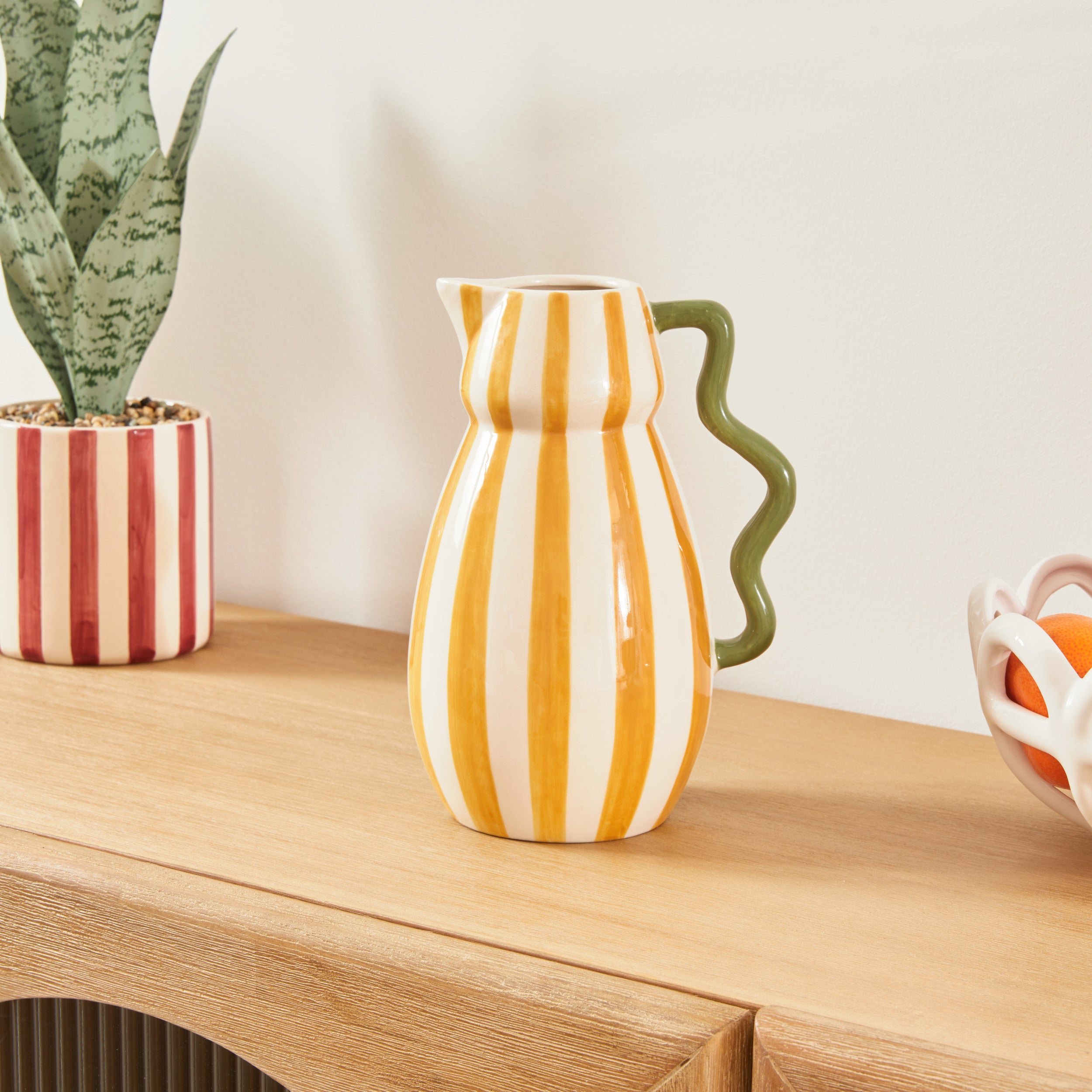 Atmosphera Chéri Keramieken Vaas - Ø15xH21cm - Geel