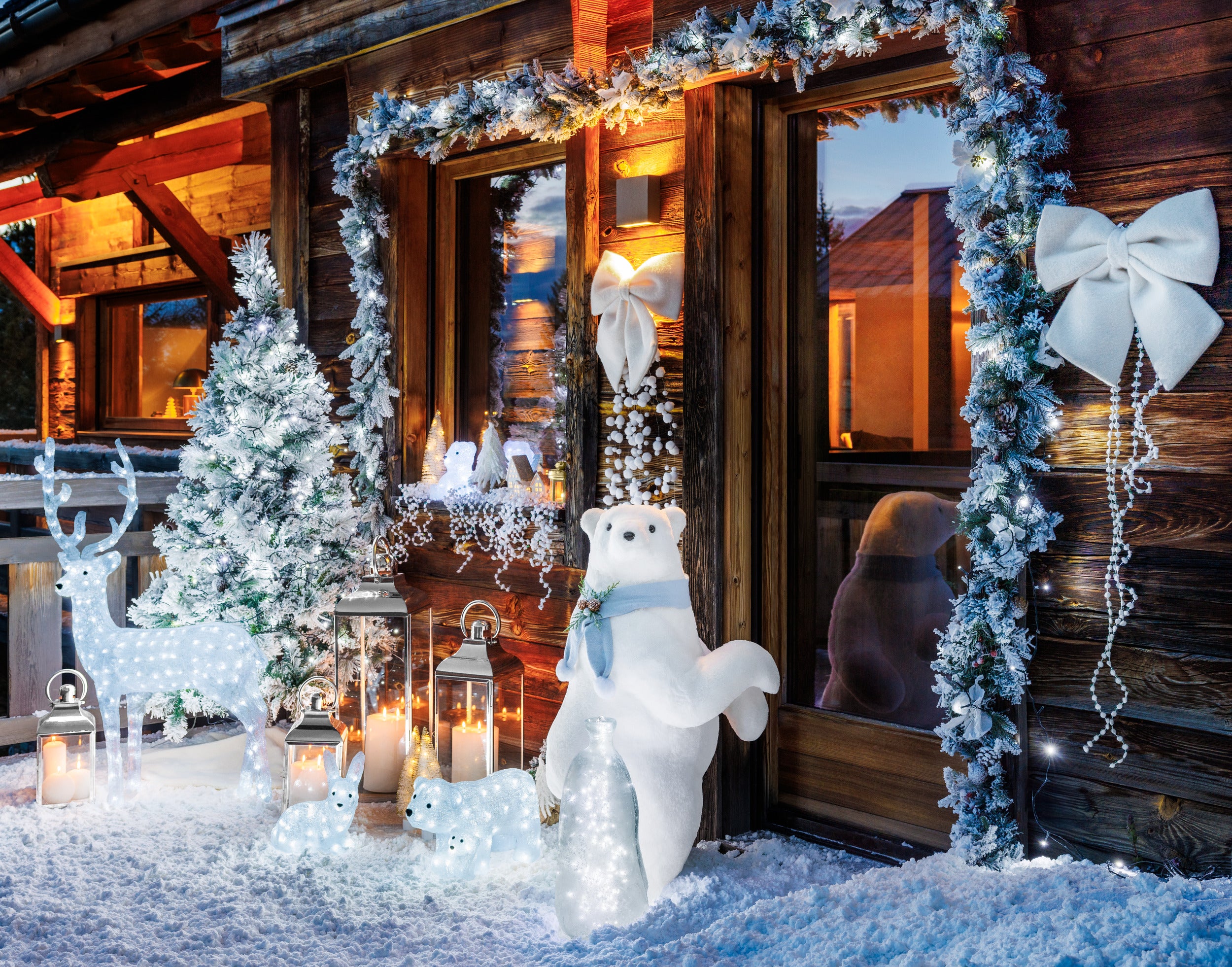 Fééric Lights and Christmas Christmas String - Set Of 2 - Striped Red With White - 40x60cm - For the Christmas Tree