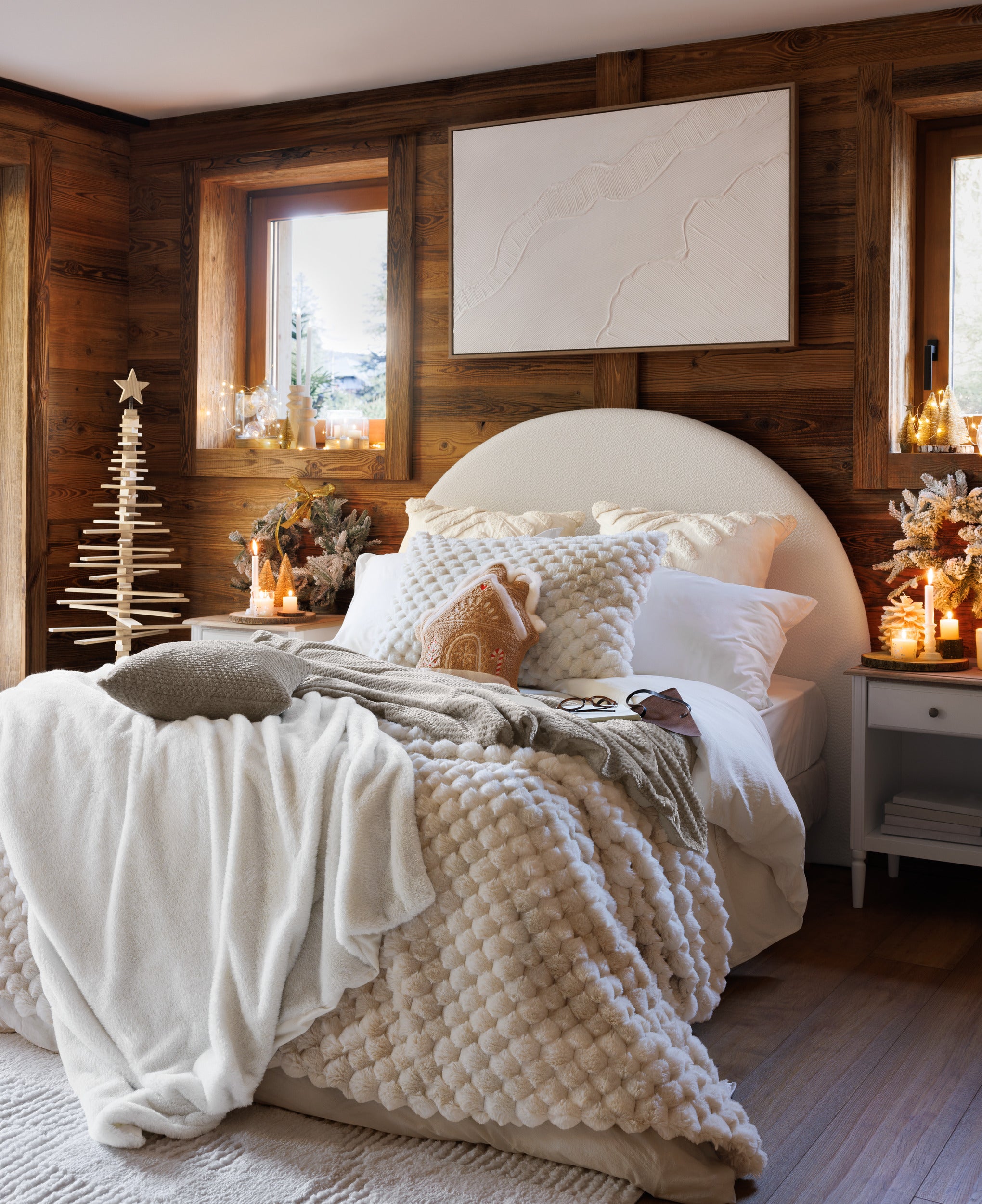 Fééric Lights and Christmas Sierkussen Peperkoeken Huisje - 35x40cm - Bruin