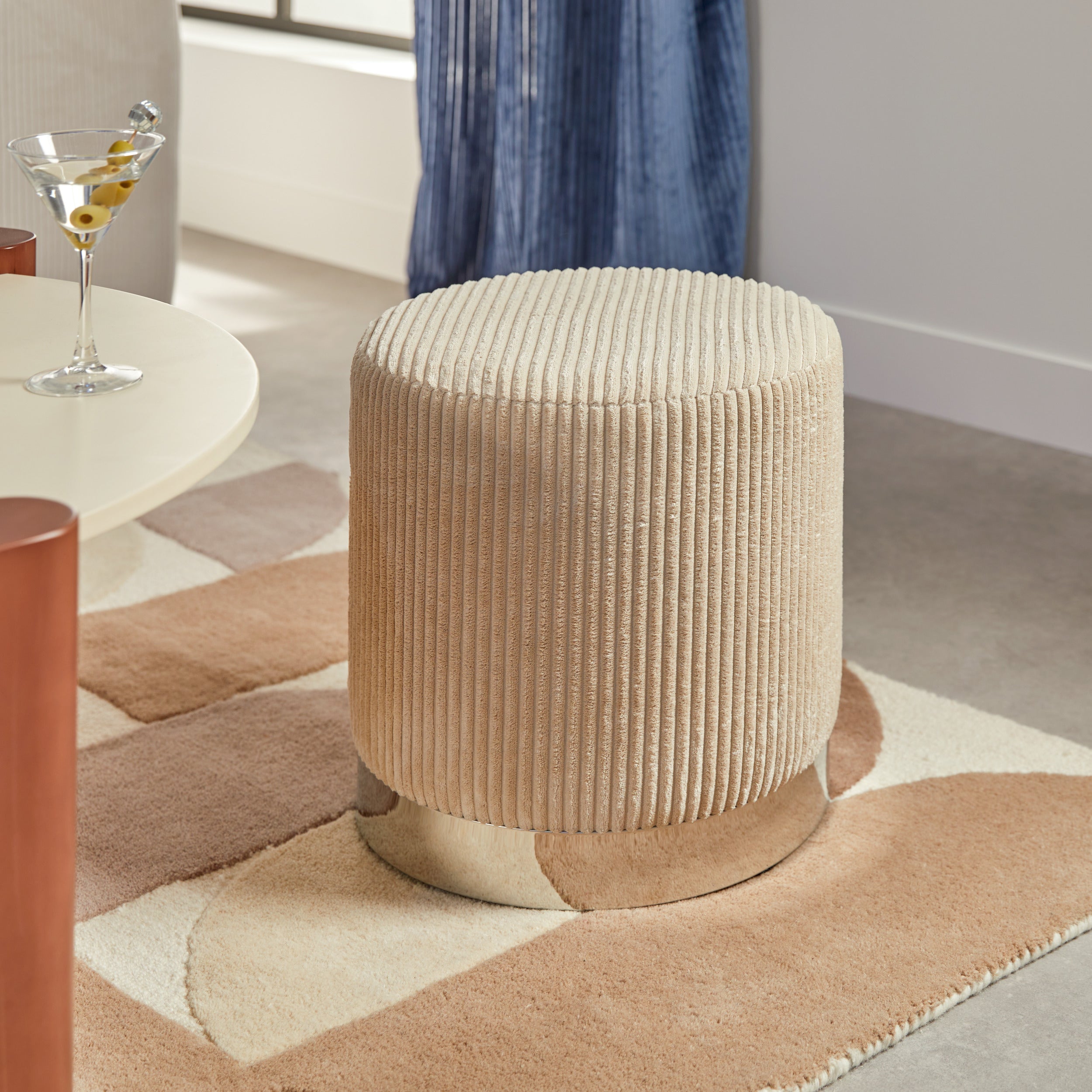 Pouf Sevi Atmosphera - Bouclé - Blanc