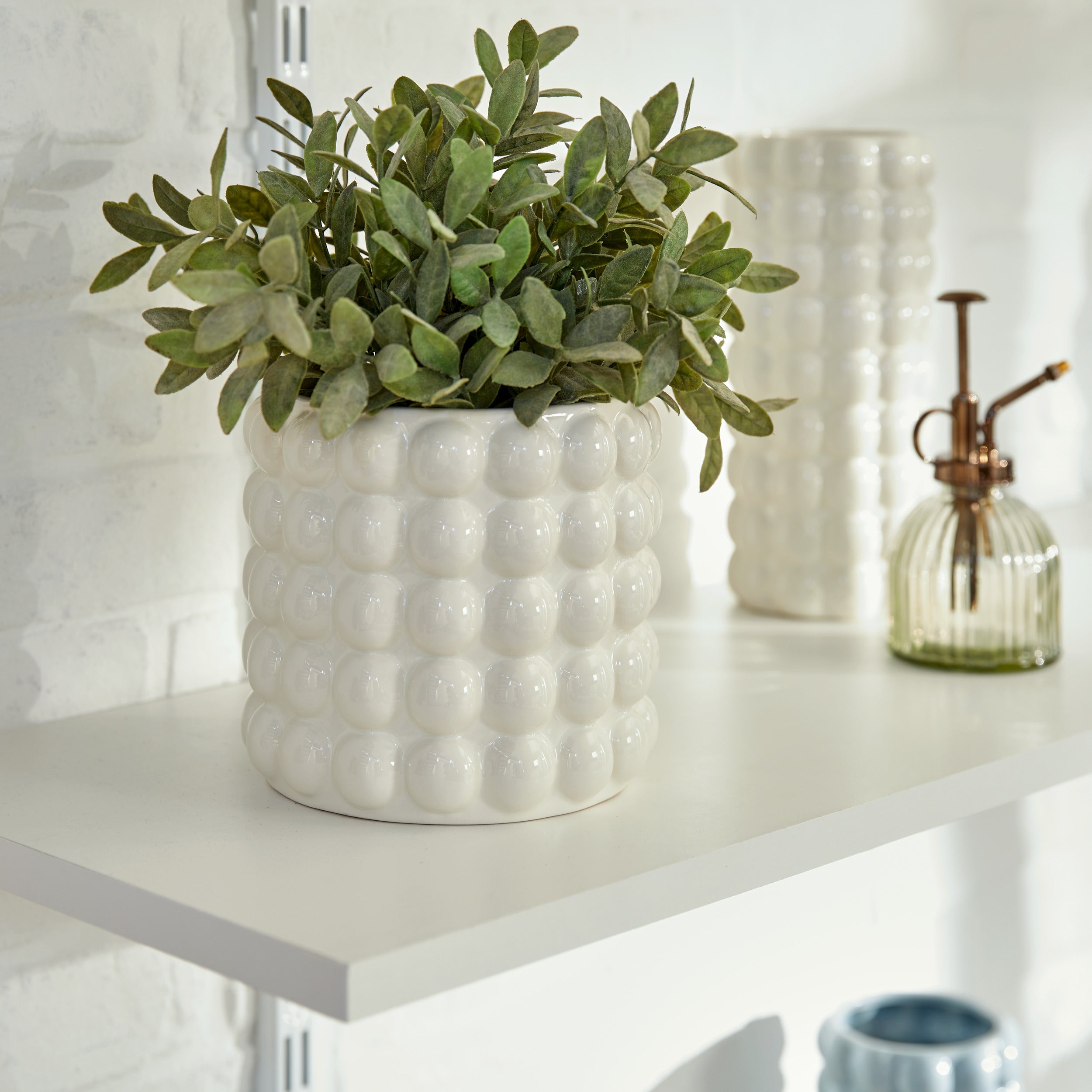 Atmosphera Sky Bloempot - Ø16xH14cm - Wit