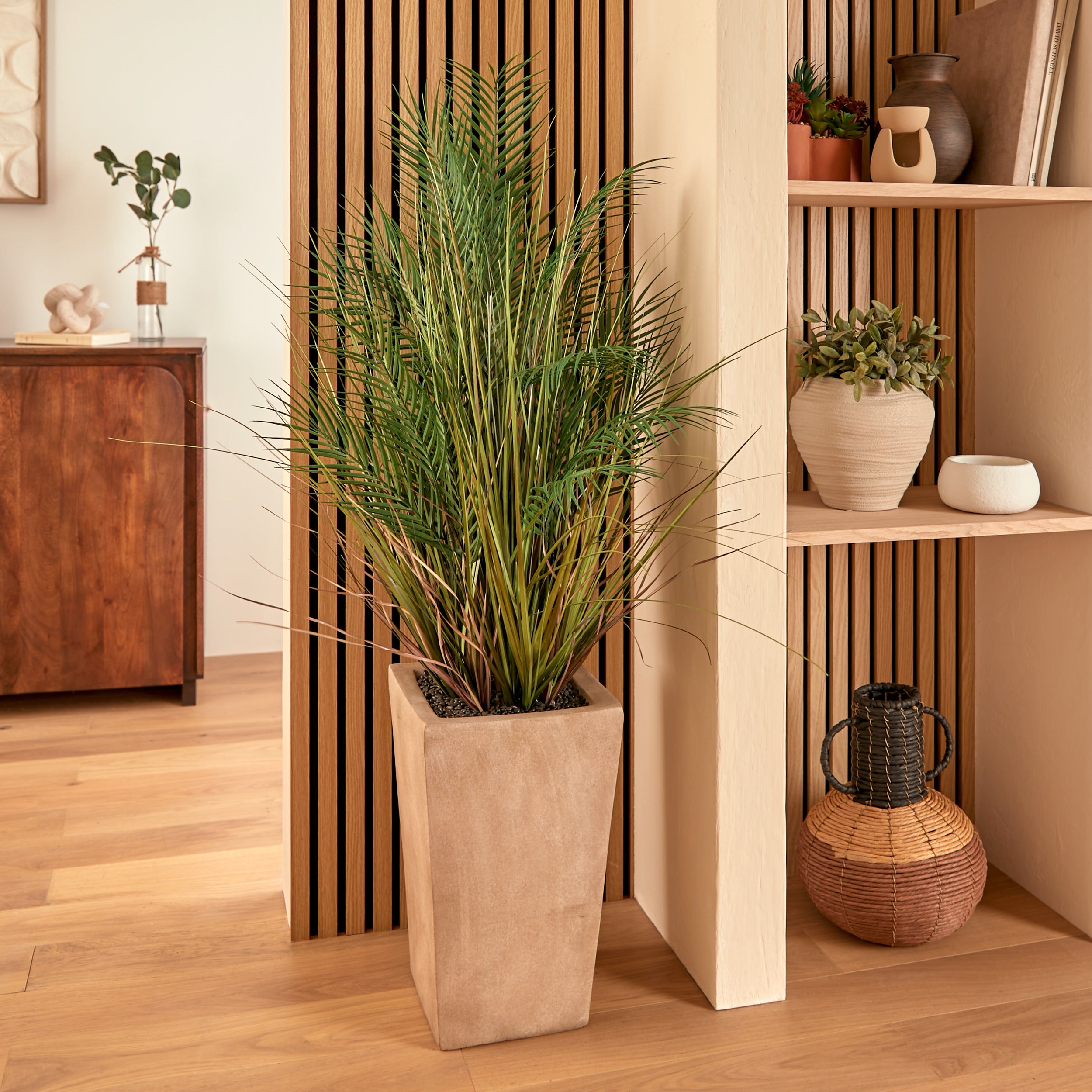 Atmosphère plante artificielle plante suspendue avec pot - 16x16x31cm - noir / vert