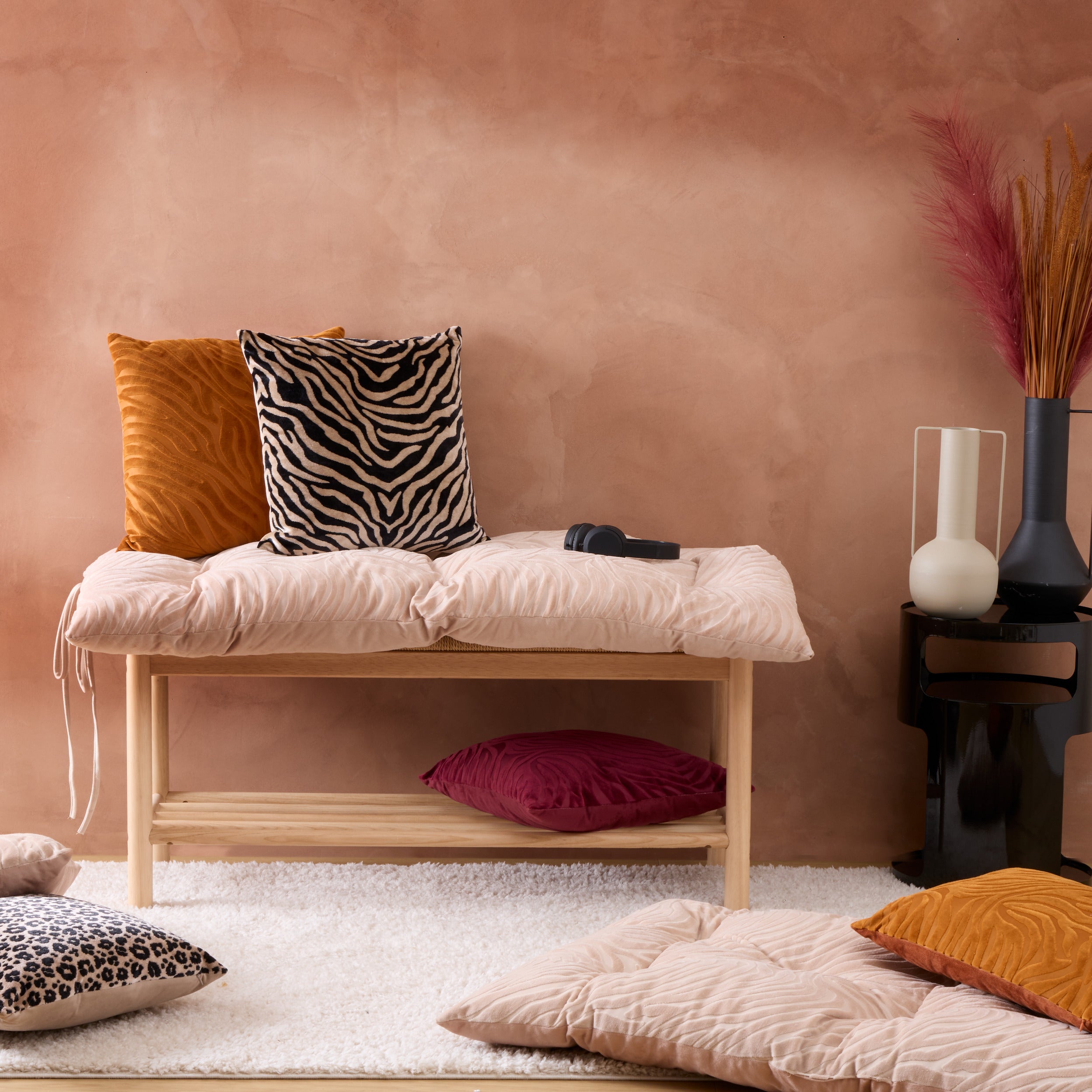 Atmosphera Miska coussin de sol / Pouf multi - 48 x 48 x 14 cm