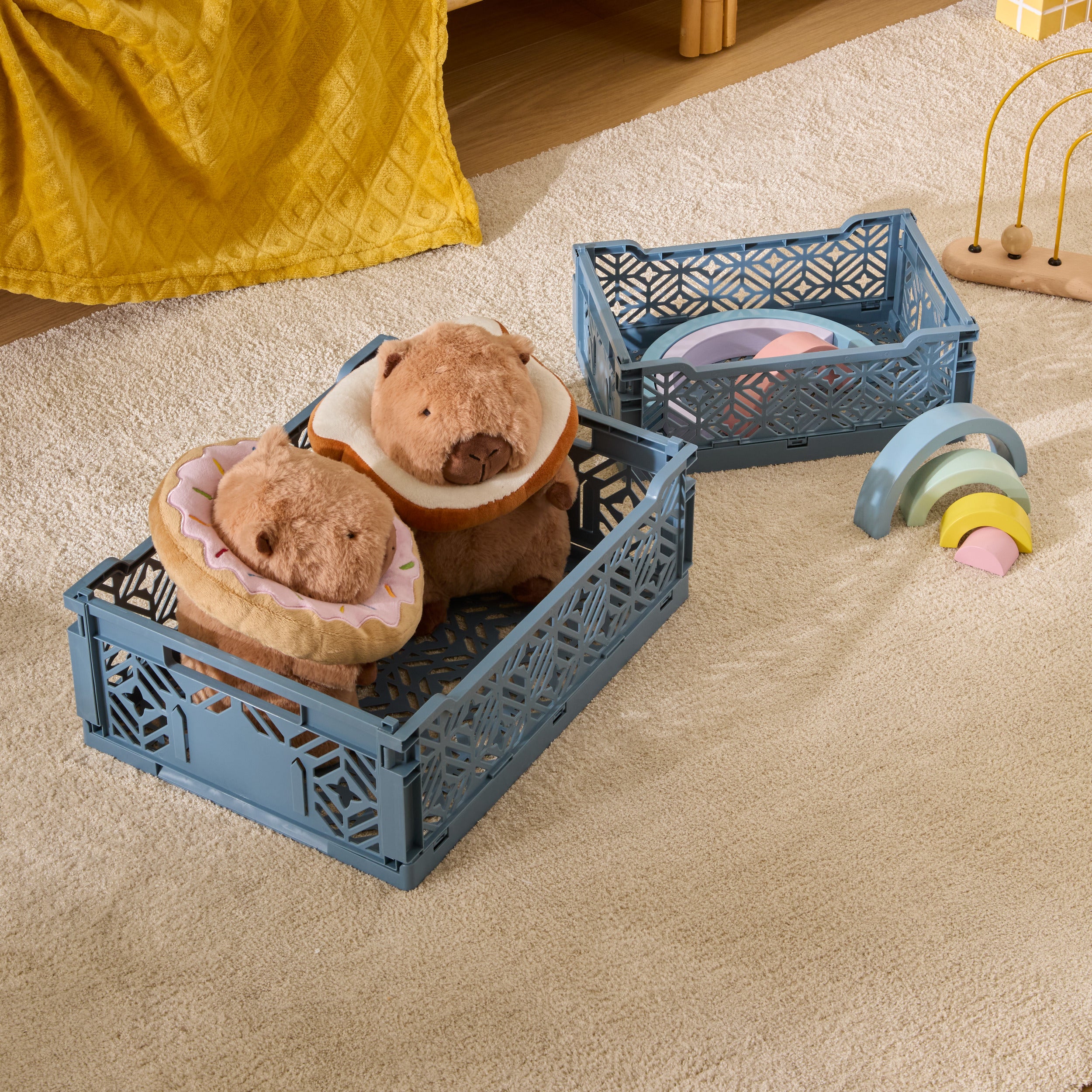 Atmosphera Kids Vouwkrat/Opbergkrat - Stapelbaar - 30x20x12cm - Donkerblauw