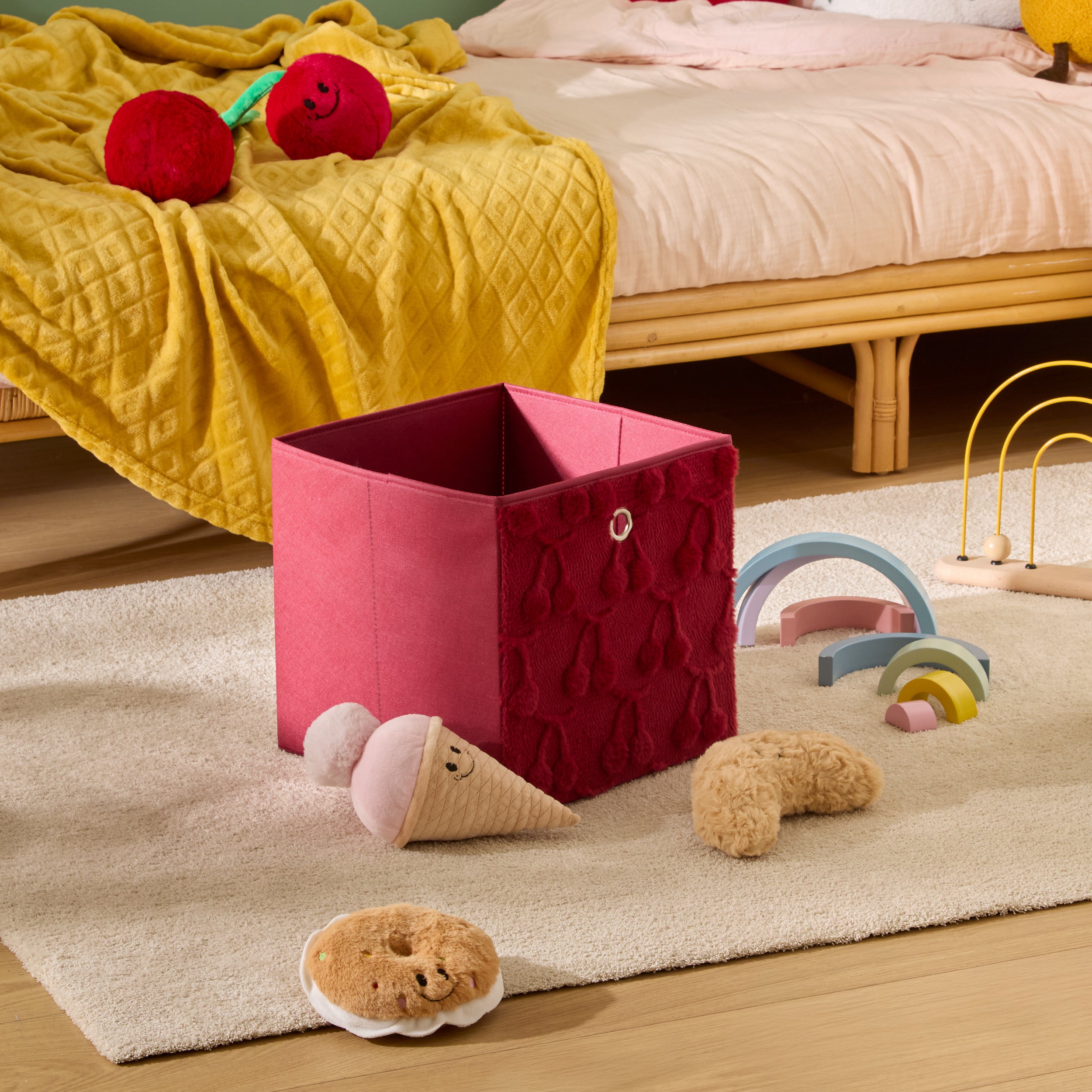 Atmosphera Kids Cerise Opberg - 30x30x30cm - Opvouwbaar - Rood