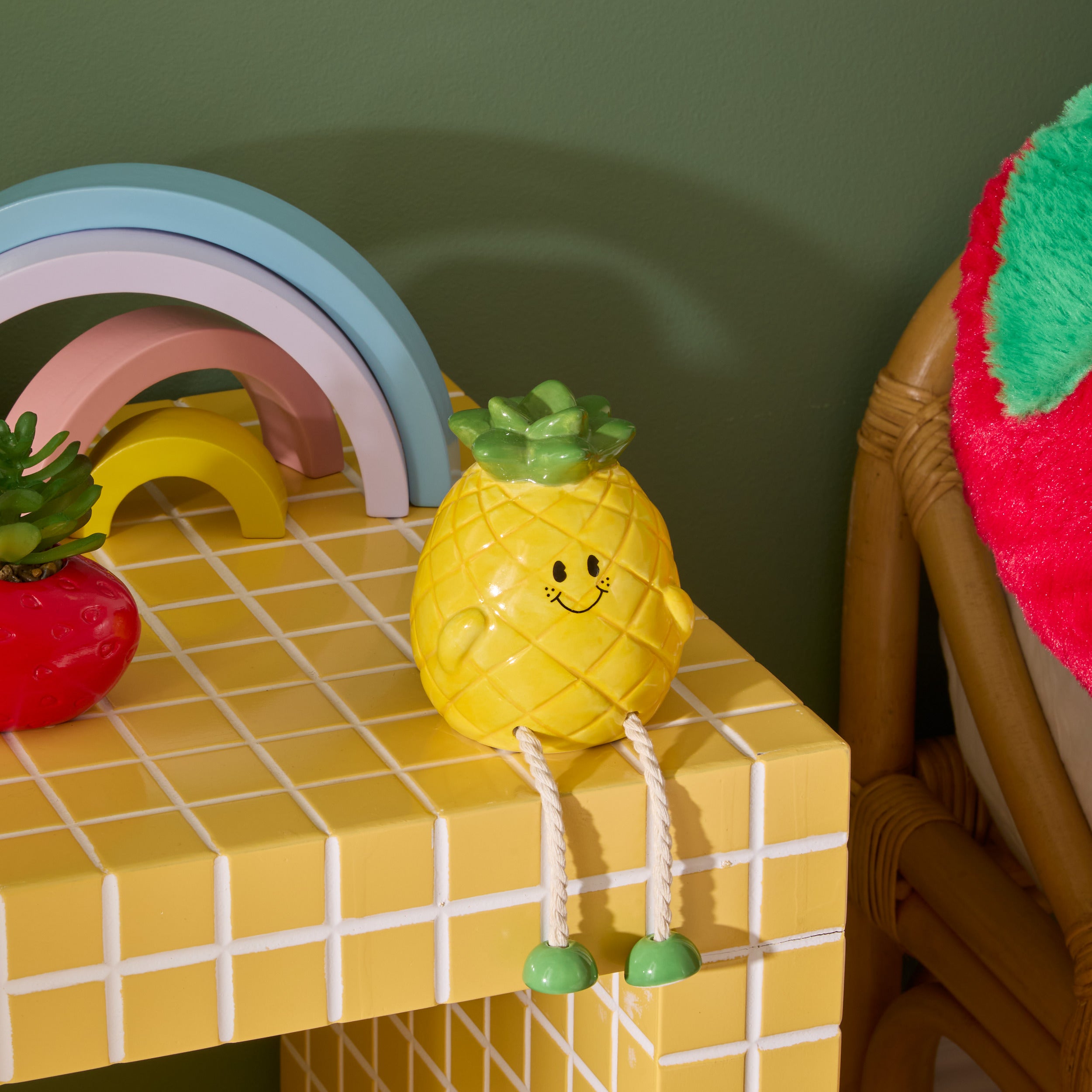 Atmosphera for Kids Spaarpot Ananas - 9x9x18cm - Geel