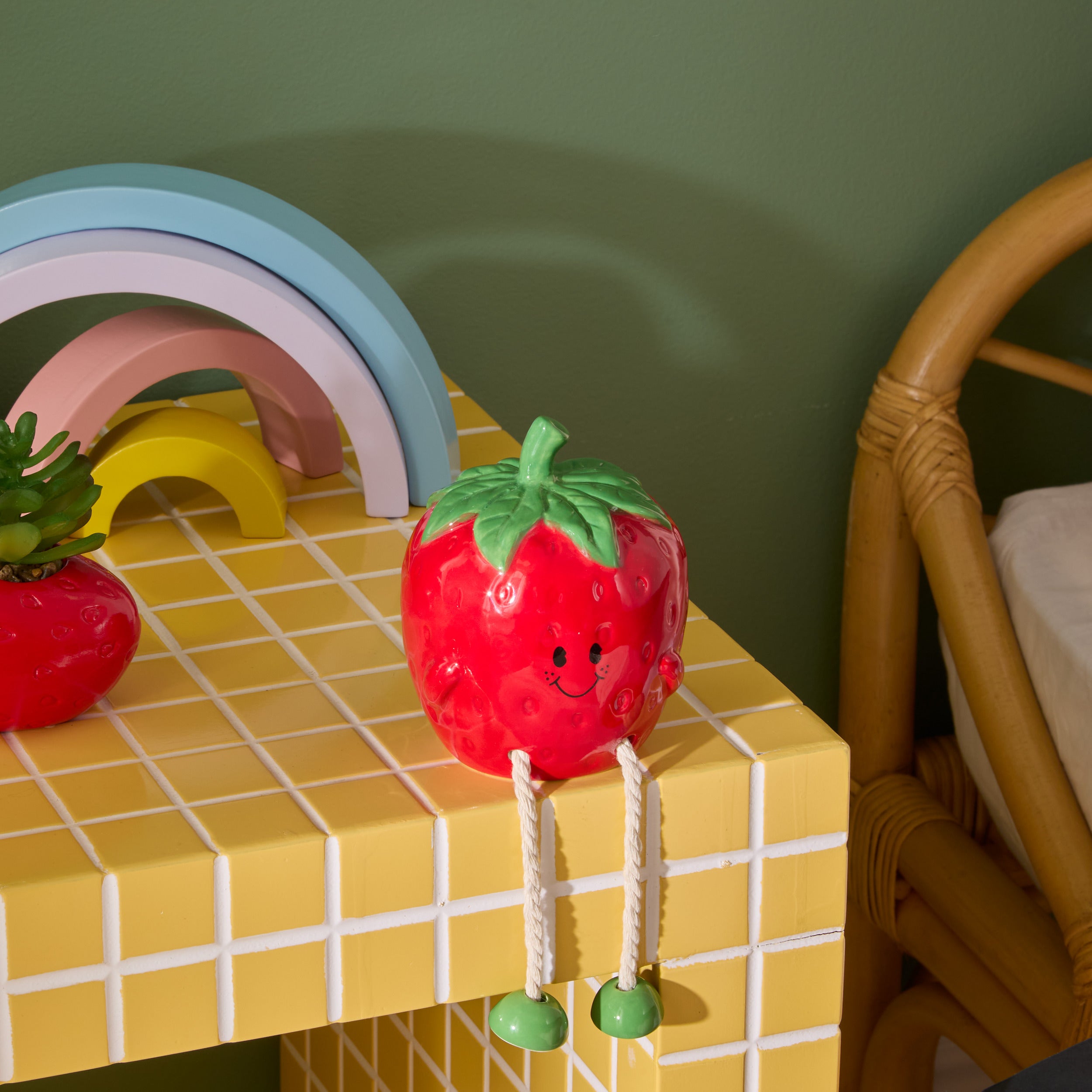 Atmosphera for Kids Spaarpot Aardbei - 9x9x18cm - Rood