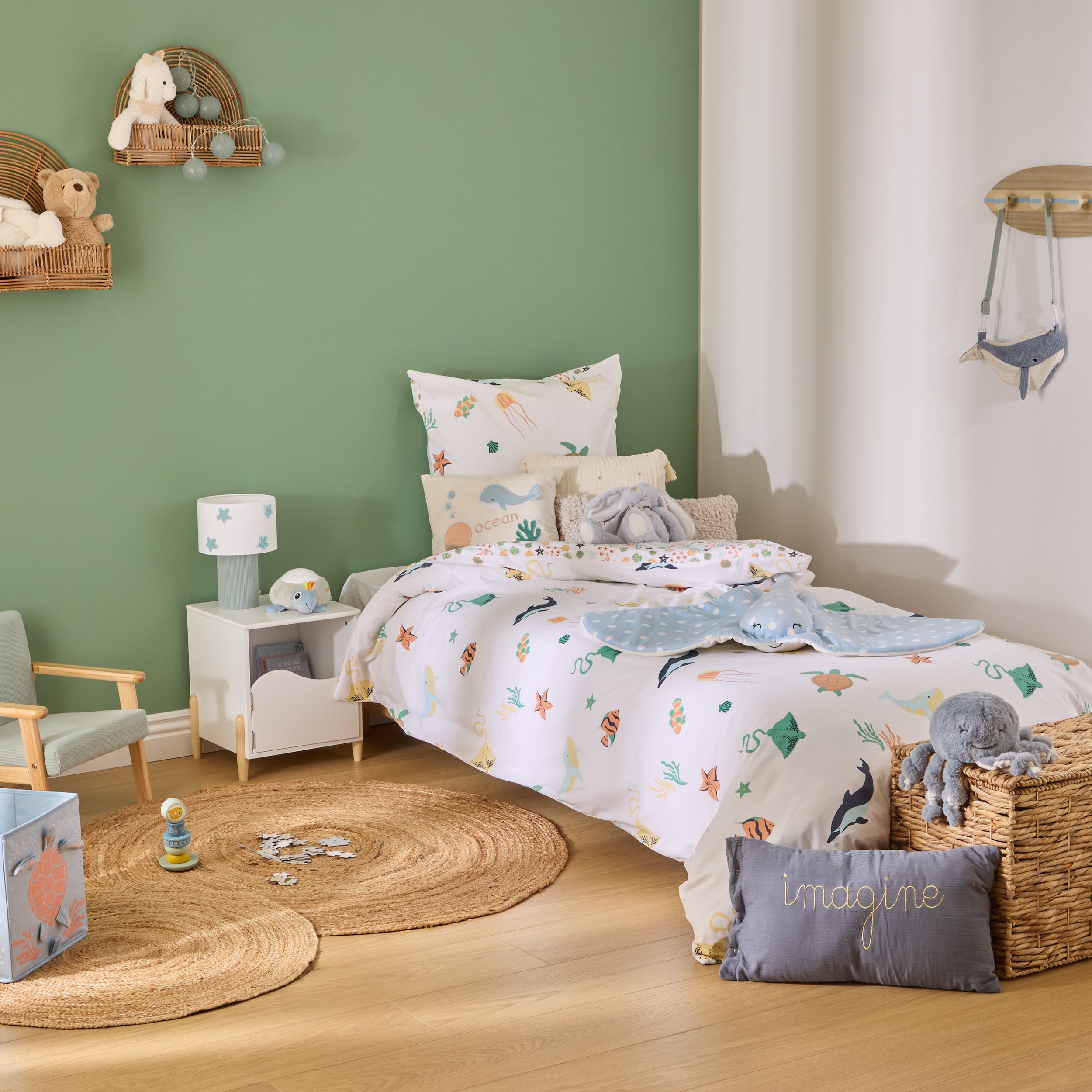 Atmosphera Kids Sea Dekbedovertrek set met 1 kussensloop 140x200cm/65x65cm