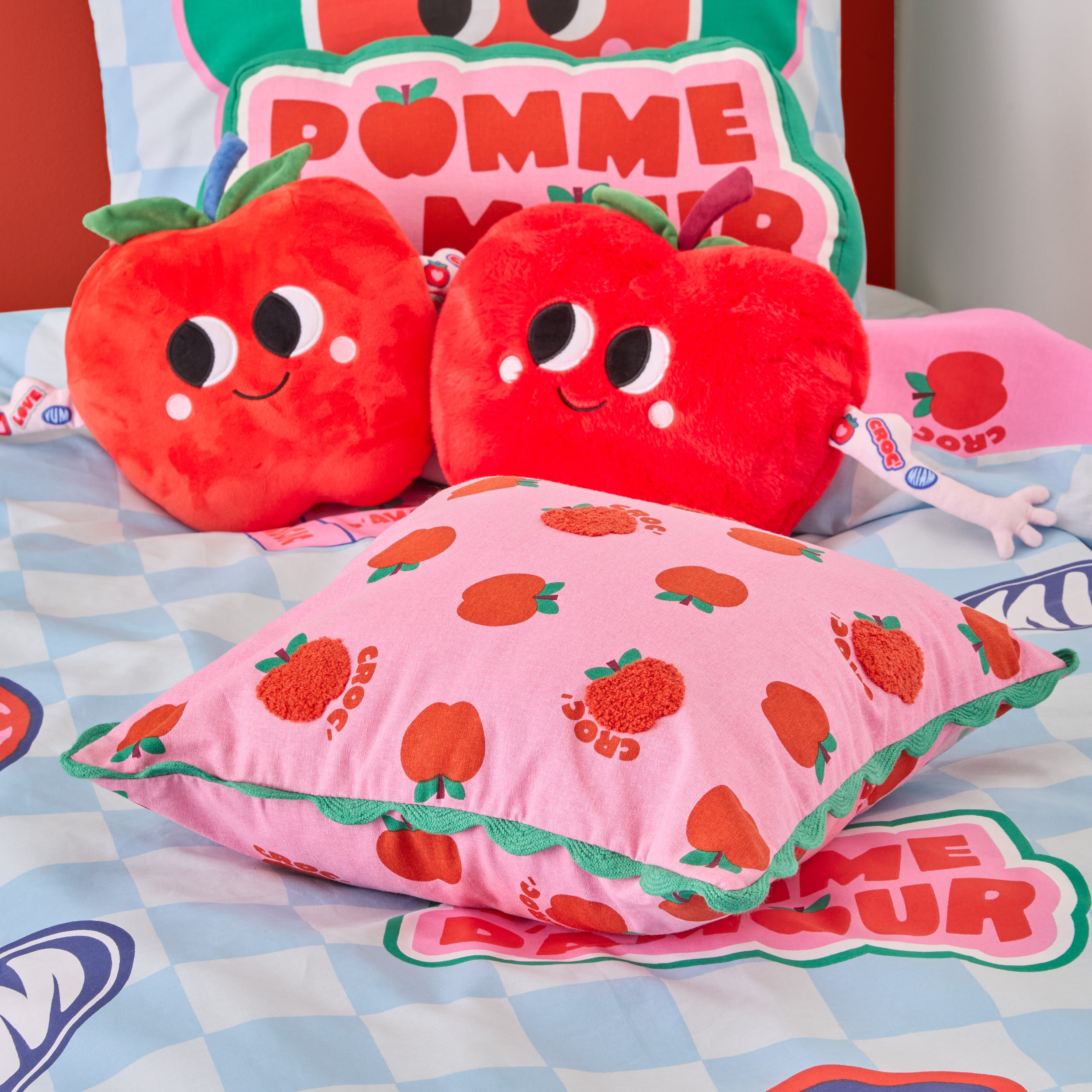 Atmosphera Kids Chachapop kussen - 40x40cm - Roze/Rood