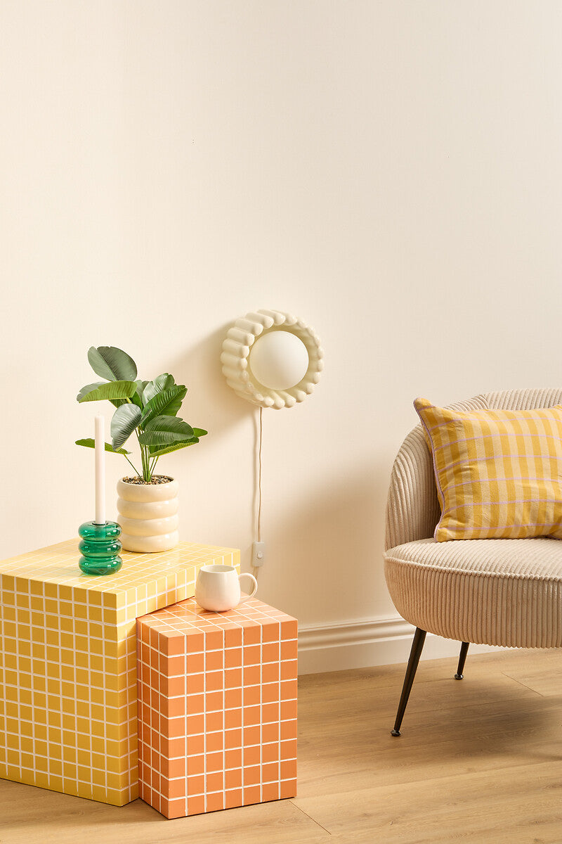 Atmosphera Betsy Bijzettafels - Set van 2 stuks - 45x37x45 - Geel/Oranje