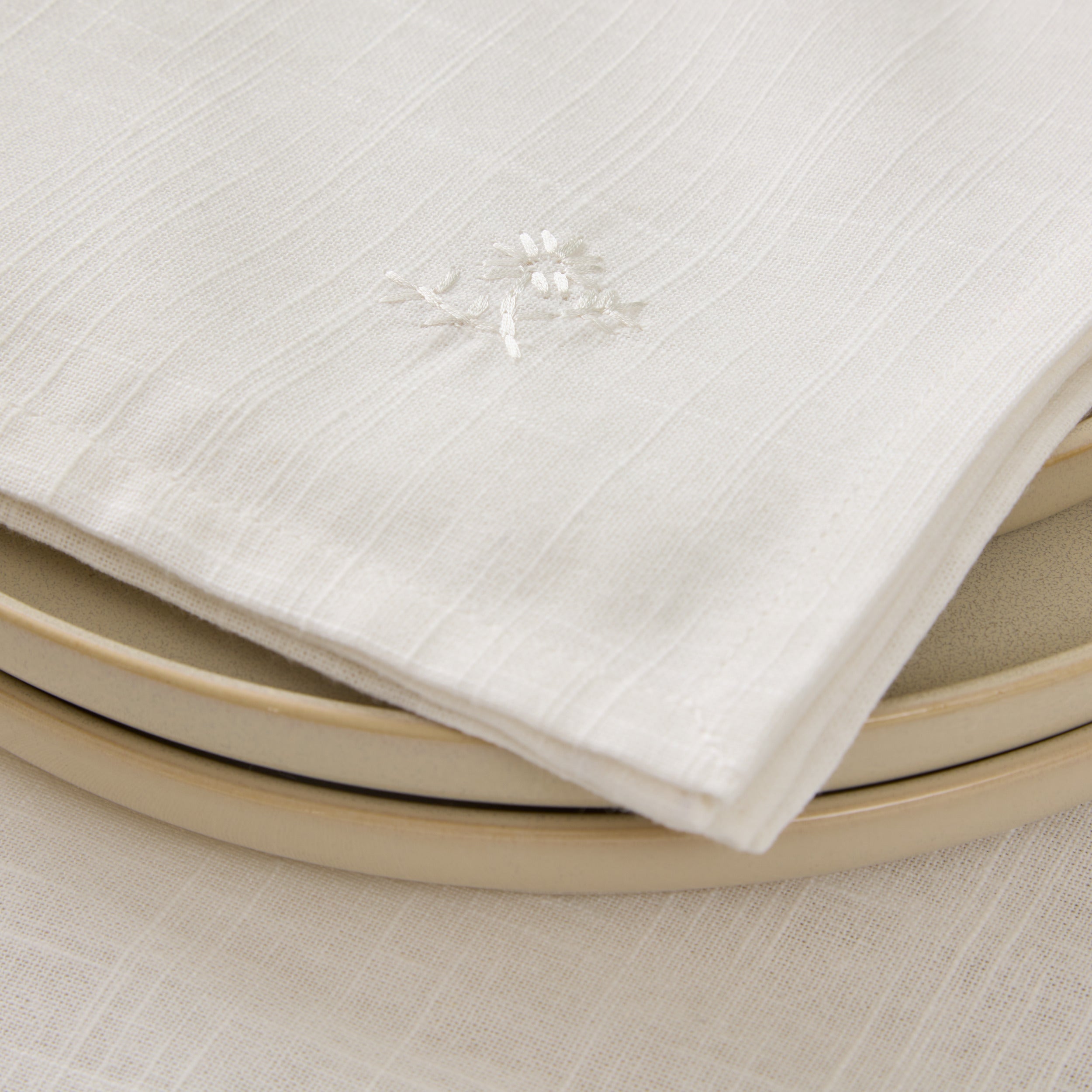 Atmosphera Katoenen Joy Servetten - 4 stuks - Stoffen servetten - 40x40cm - Wit