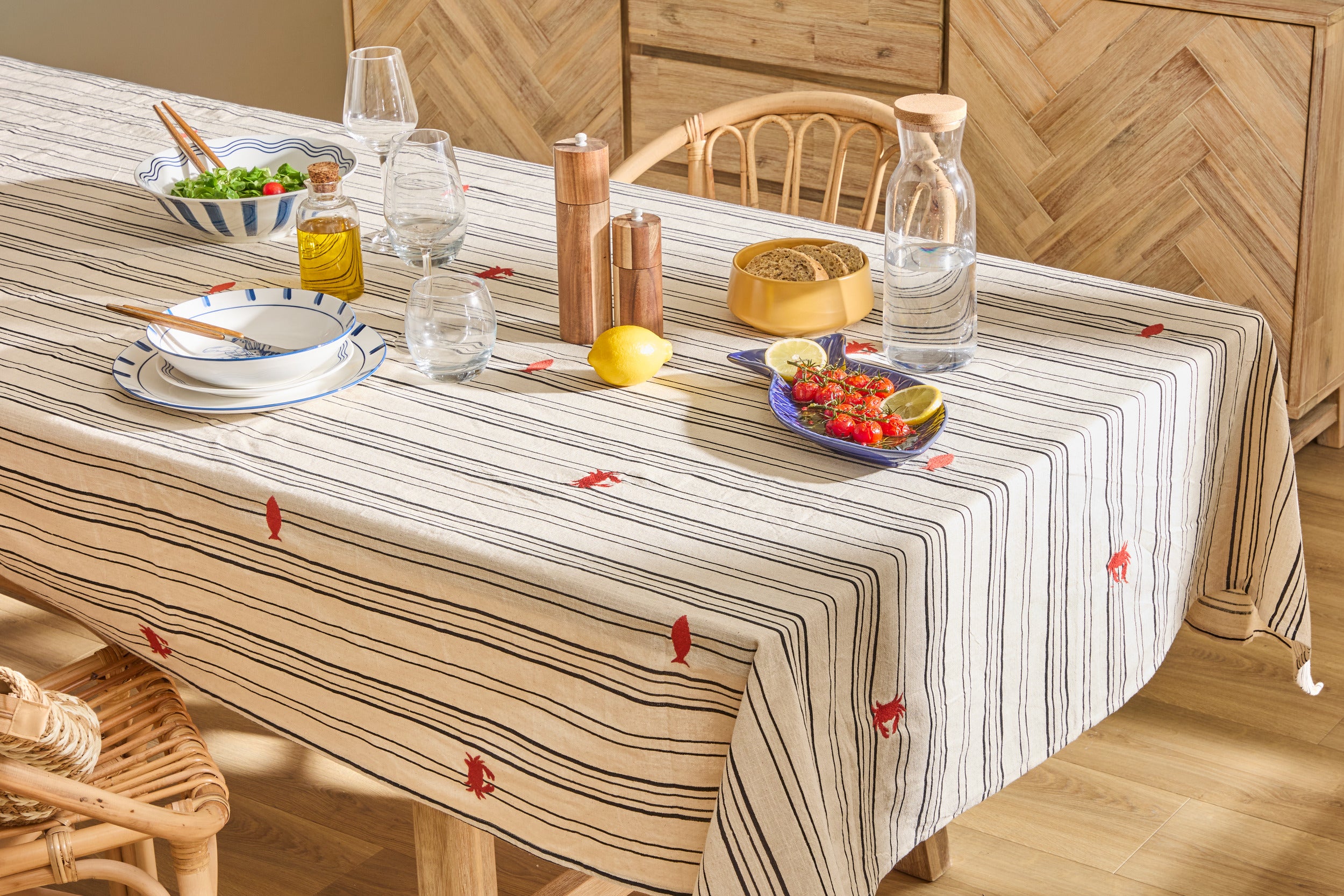 Tischdecke mit Anti-Flecken-Aufdruck Fruity – Viskose – 140 x 240 cm – Multi