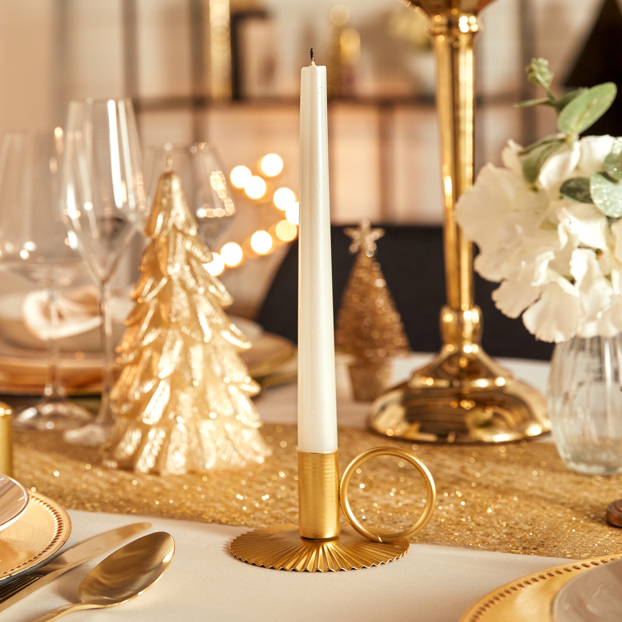 Fééric Lights and Christmas Christmas decoration Kandelaar - Ø11xH6cm - Gold