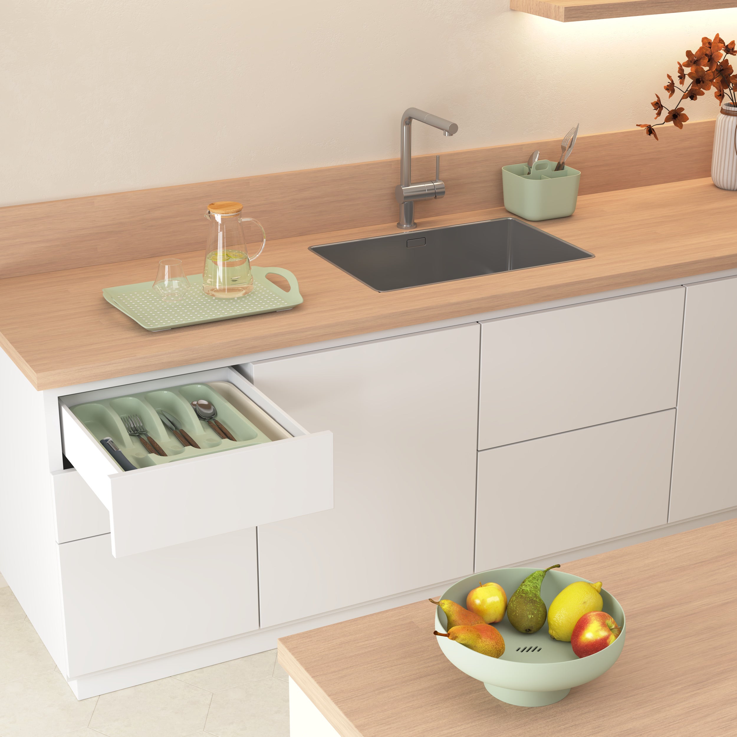 5Five Paniers de rangement en bambou - Lot de 3 - rectangulaires