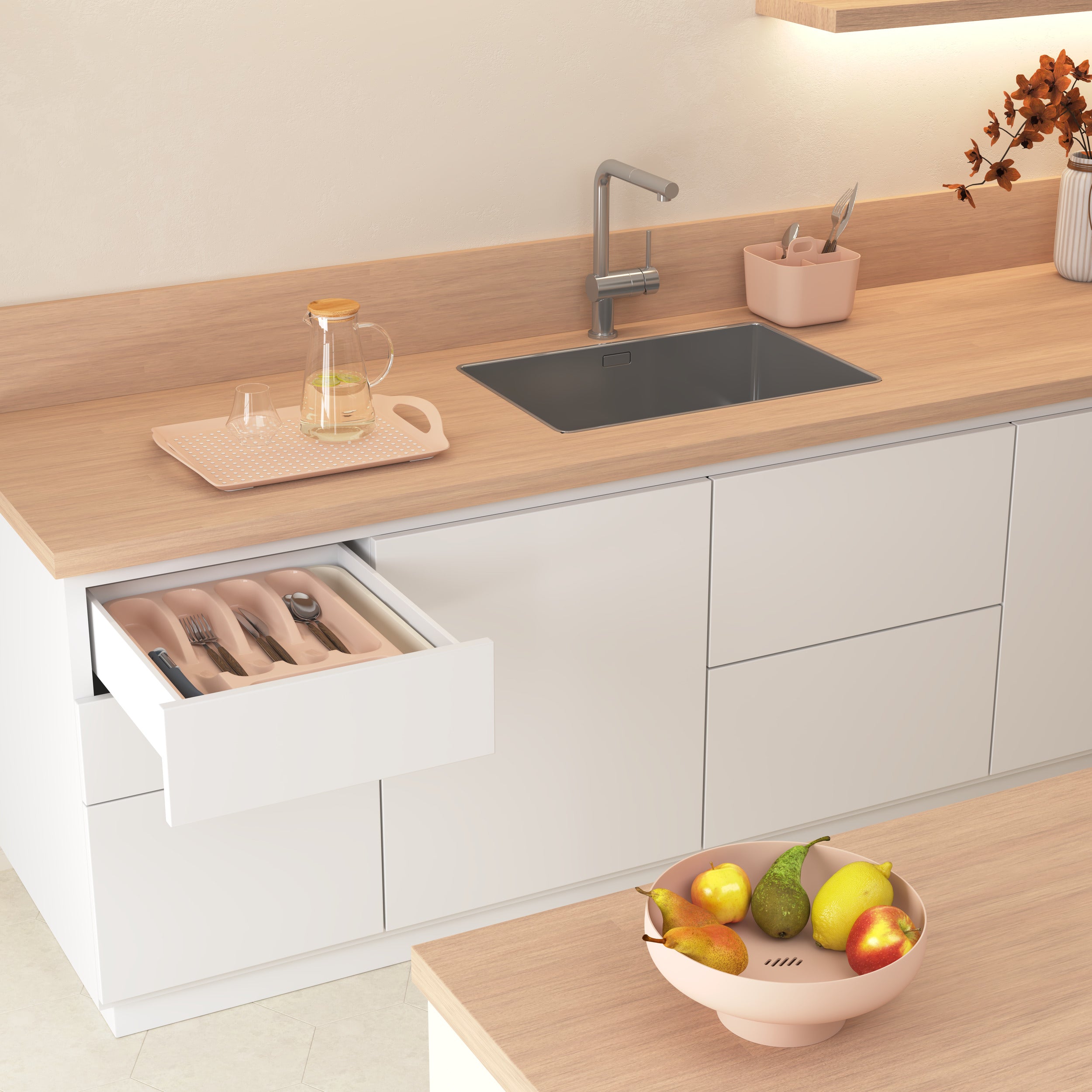 5Five Paniers de rangement en bambou - Lot de 3 - rectangulaires