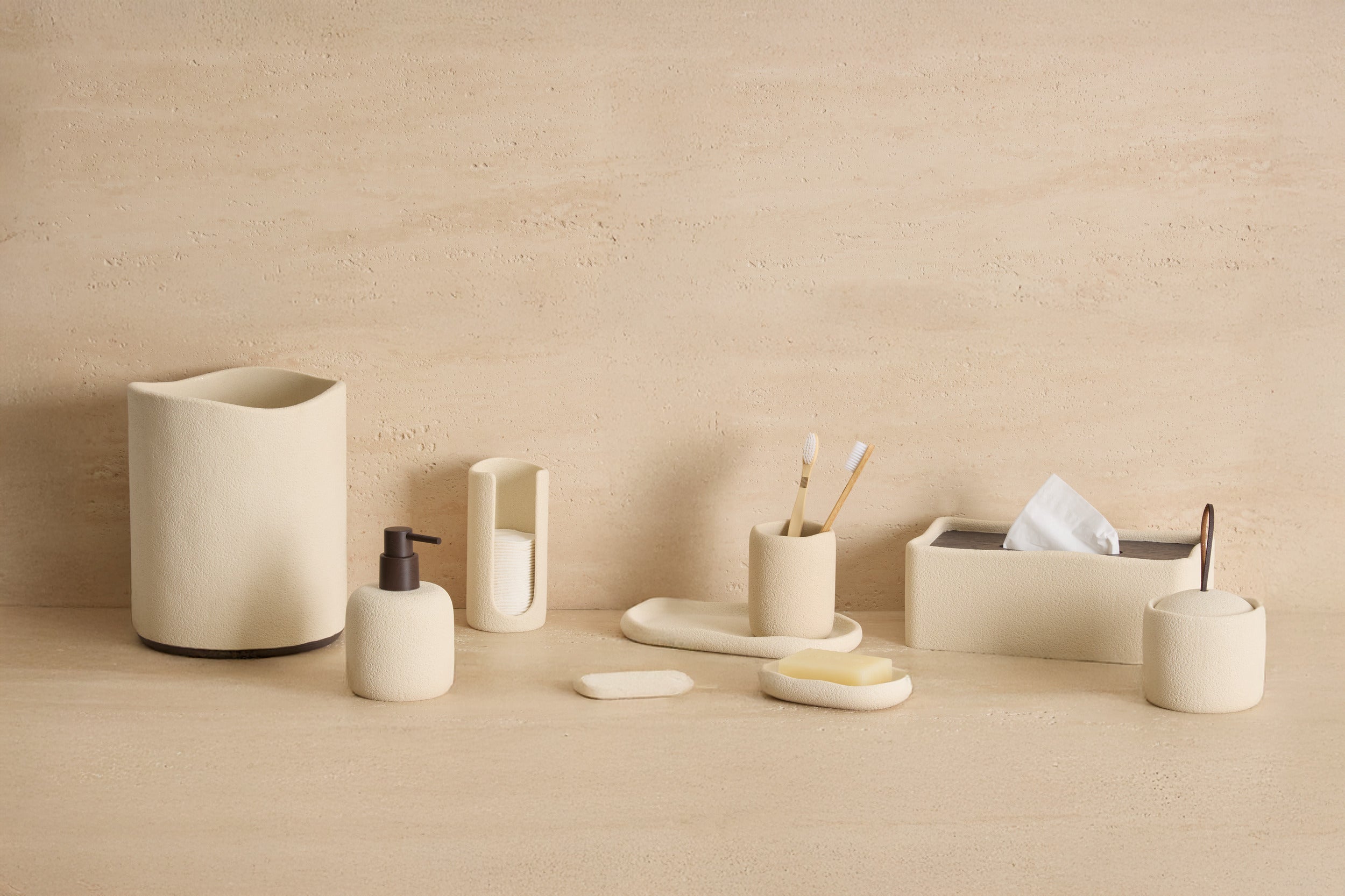 5Five Olea Tandenborstelhouder - Ø8x10cm - Beige