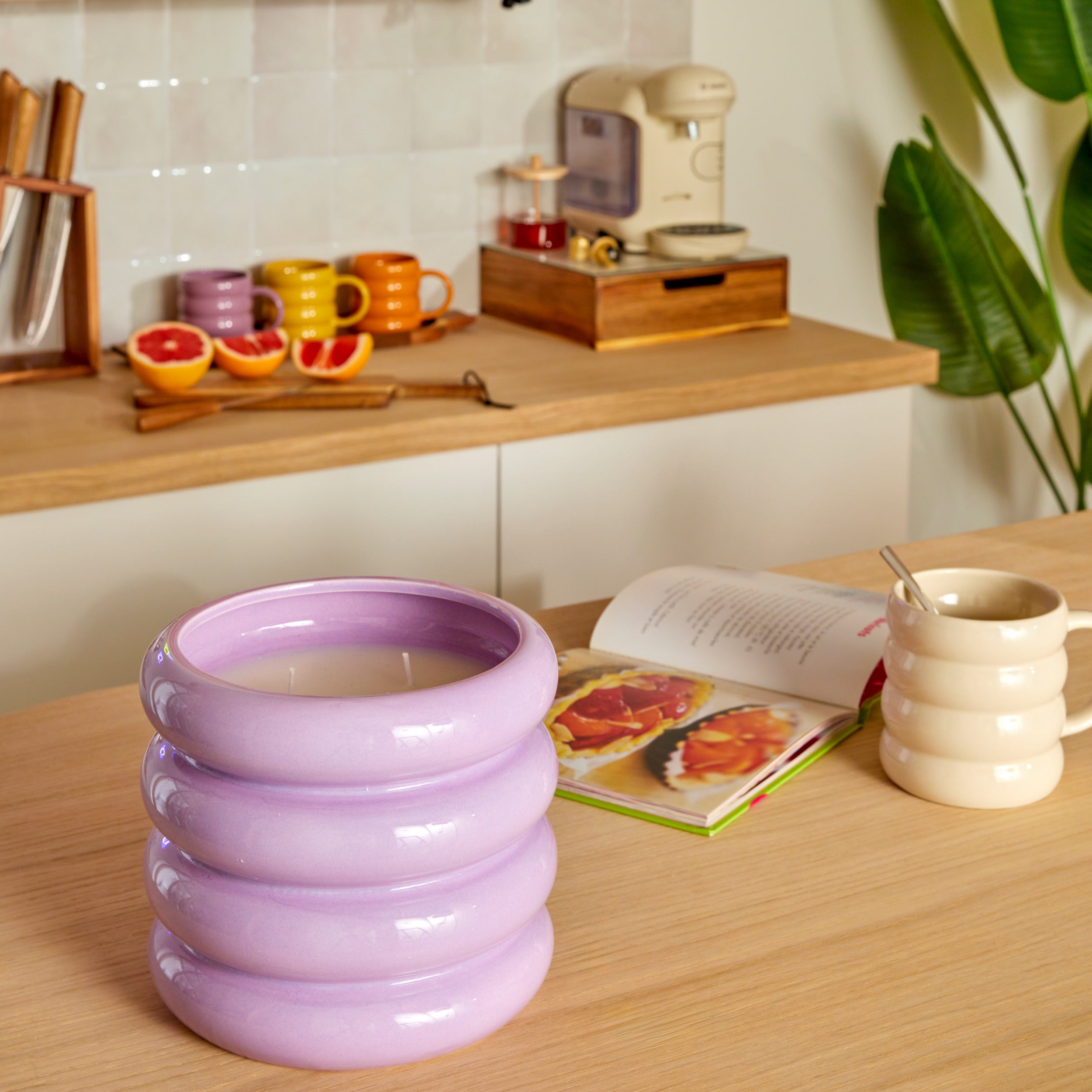 Atmosphera Sao Citronella Duftkerze im Keramiktopf – Ø13xH8cm – 160g – Brenndauer 6 Stunden