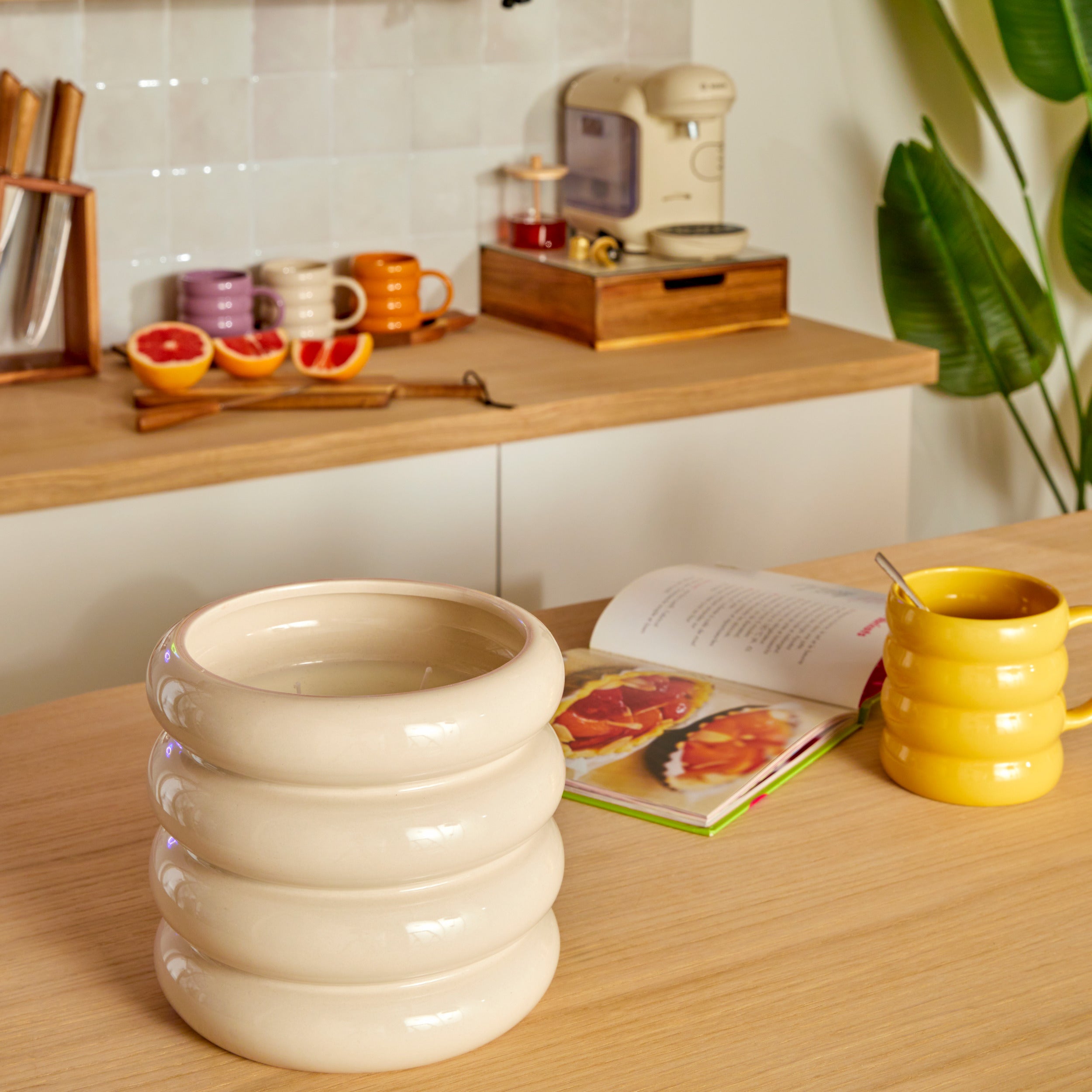 Atmosphera Sao Citronella Duftkerze im Keramiktopf – Ø13xH8cm – 160g – Brenndauer 6 Stunden