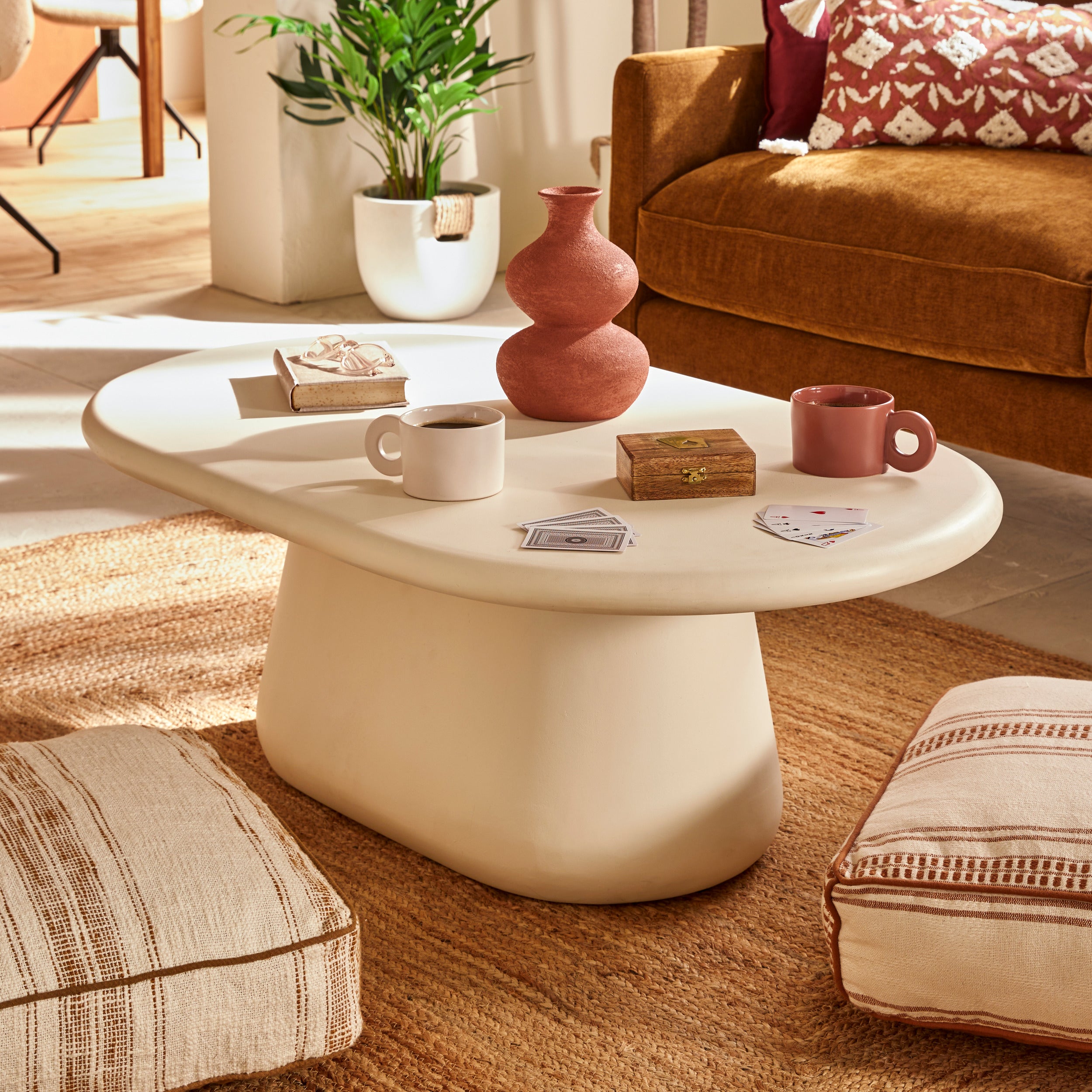 Atmosphera Dumka Salontafel - 110x65x40cm - Ivoor