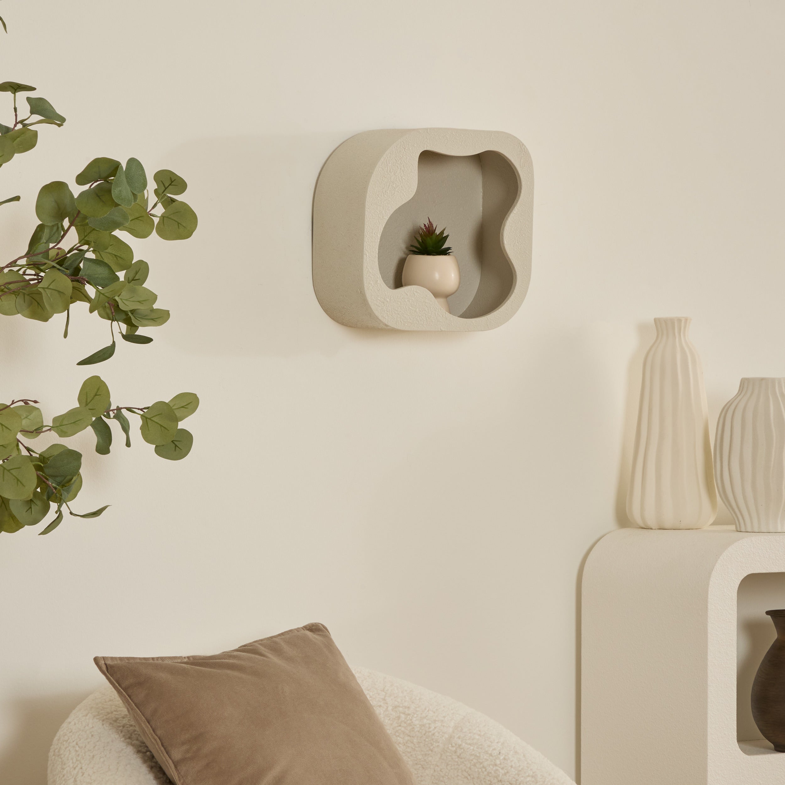 Atmosphäre Wandregal Rivi - 35x12x45cm - Weiß