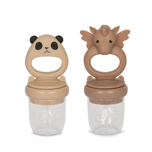 Konges Sløjd fruit pacifier unicorn and panda - Shell/Blush