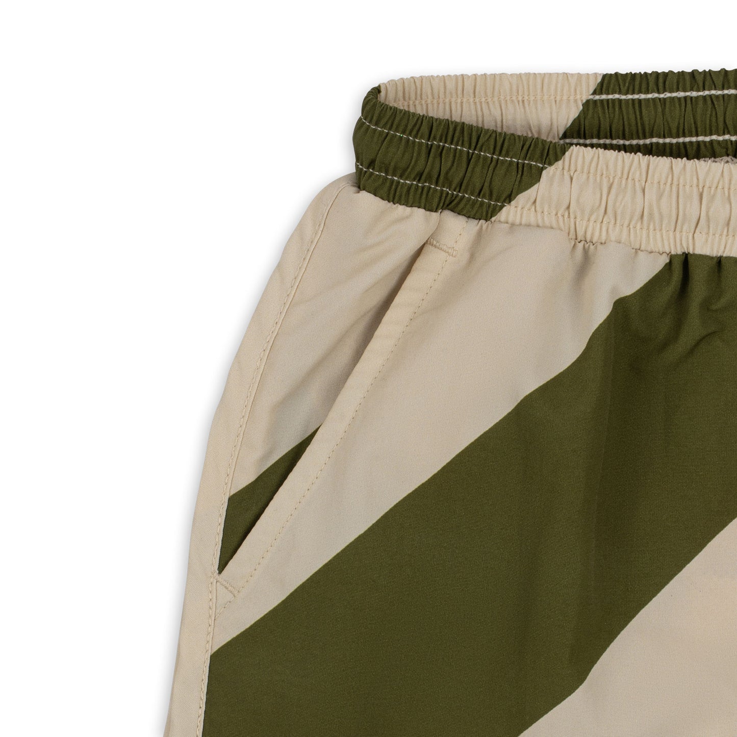 Konges Sløjd Asnou short de bain enfant - Olive Foncé/Blanc Crème