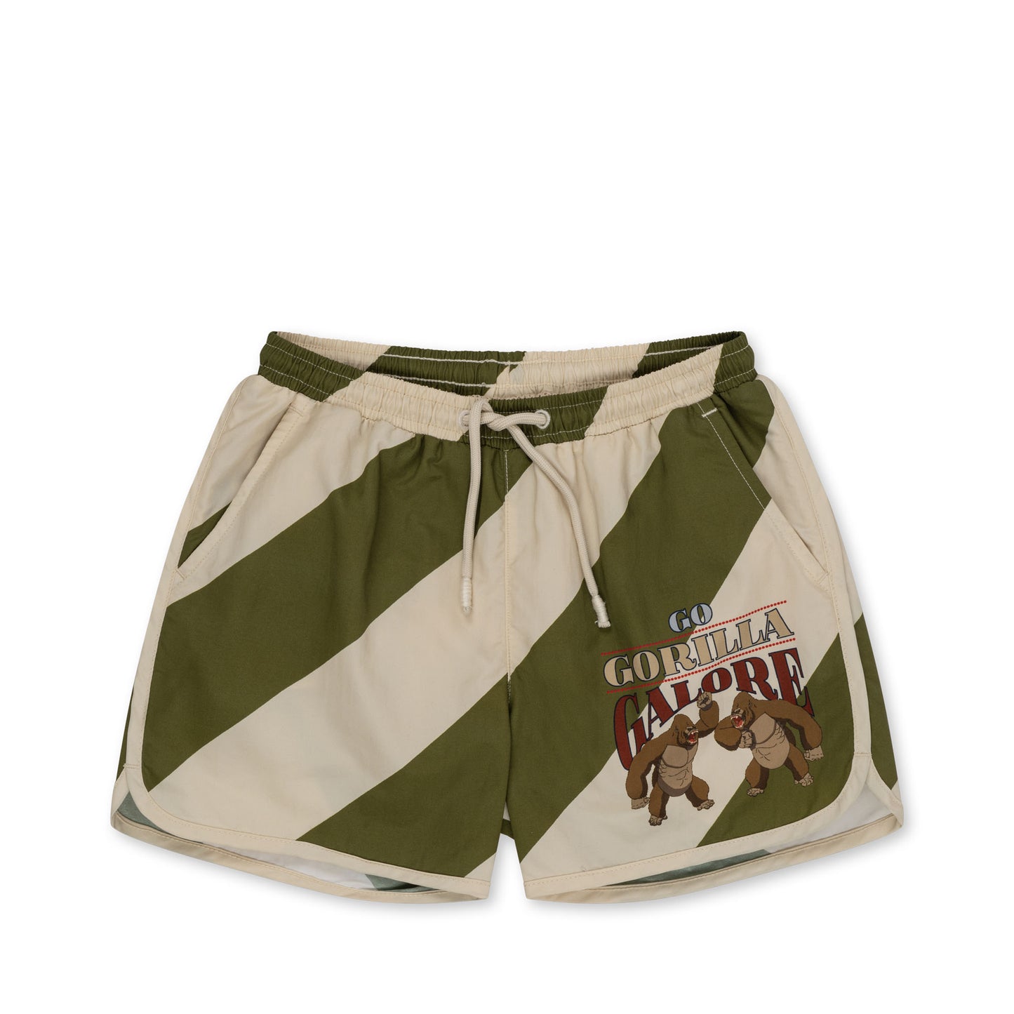 Konges Sløjd Asnou swimming shorts child - Dark Olive/Creamy White