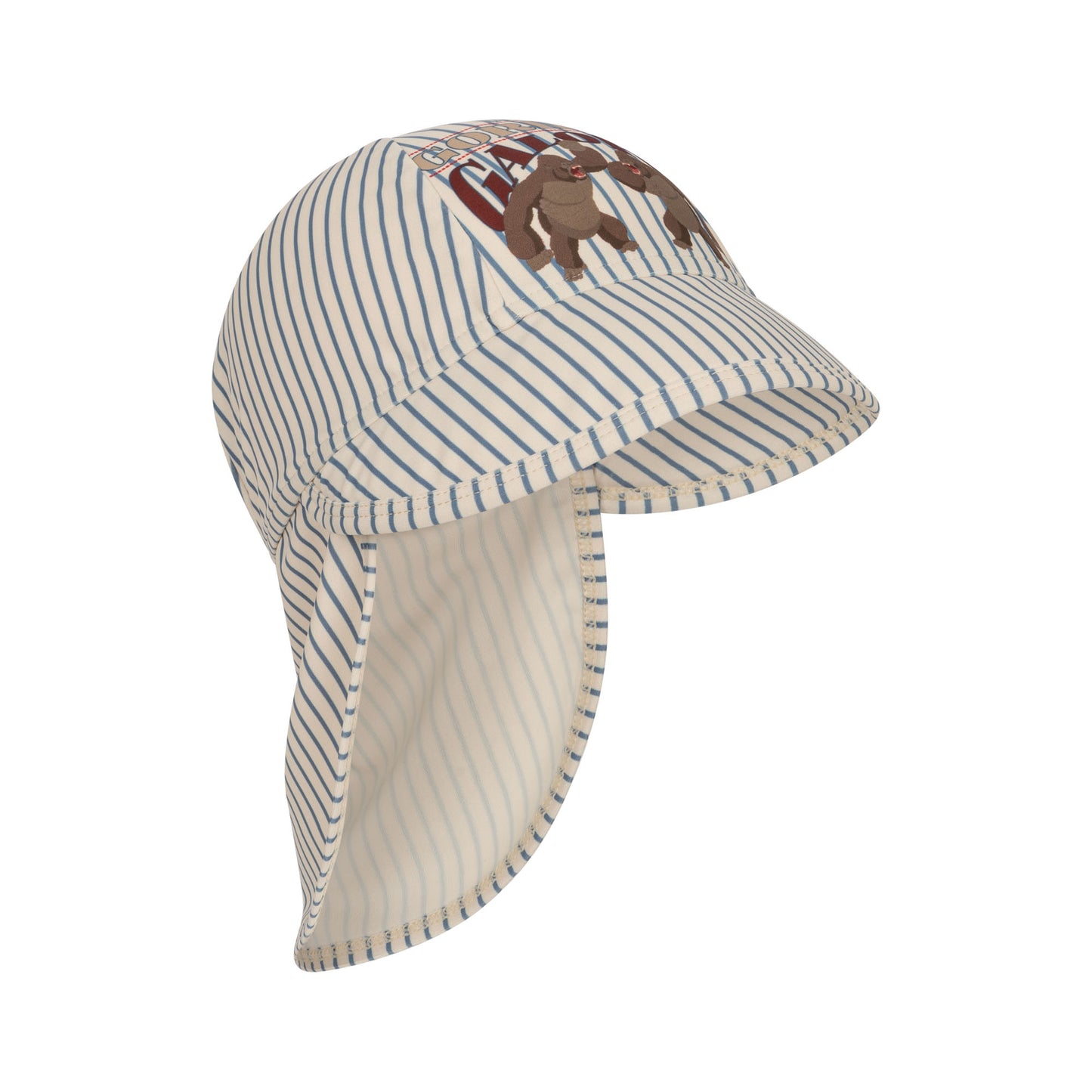 Konges Sløjd Aster sun hat with neck protection - Stripe Bluie