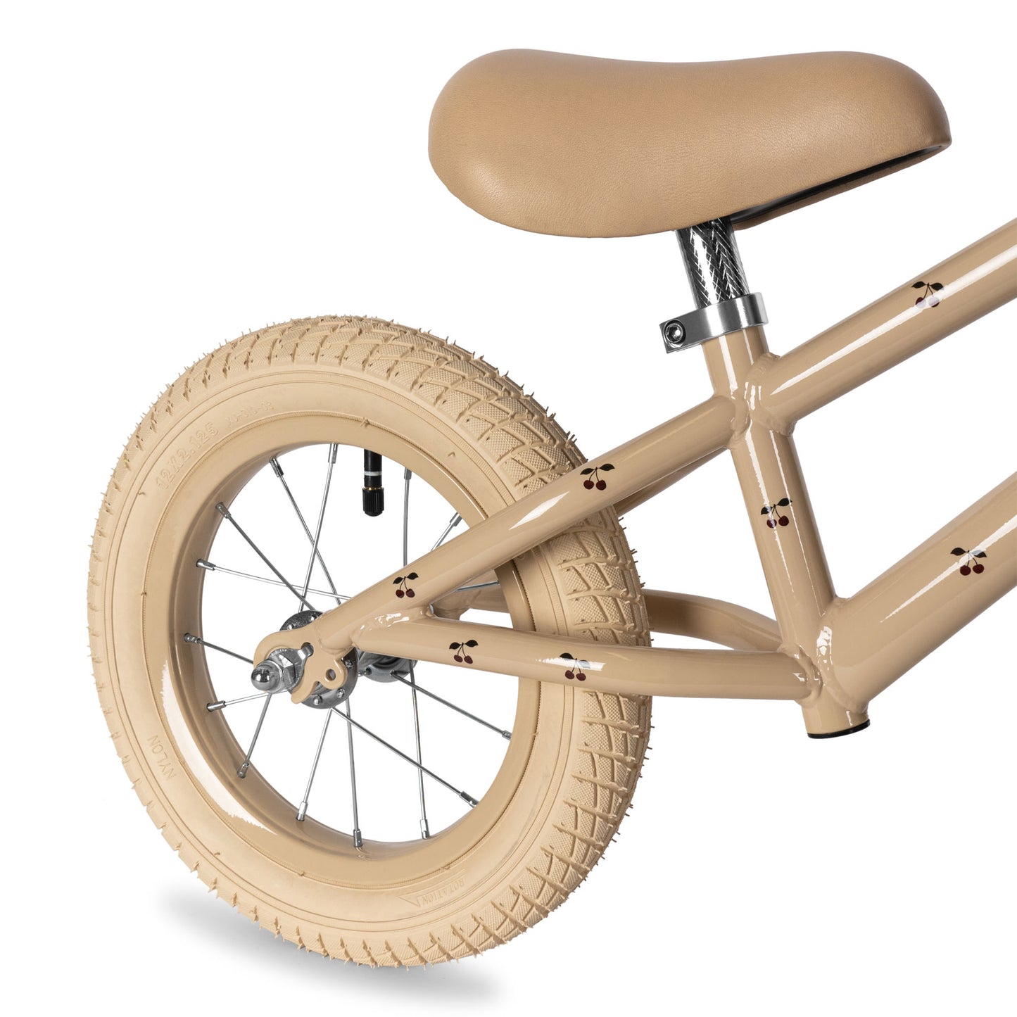 Konges Sløjd Balance bike with bell and wicker basket - Cherry