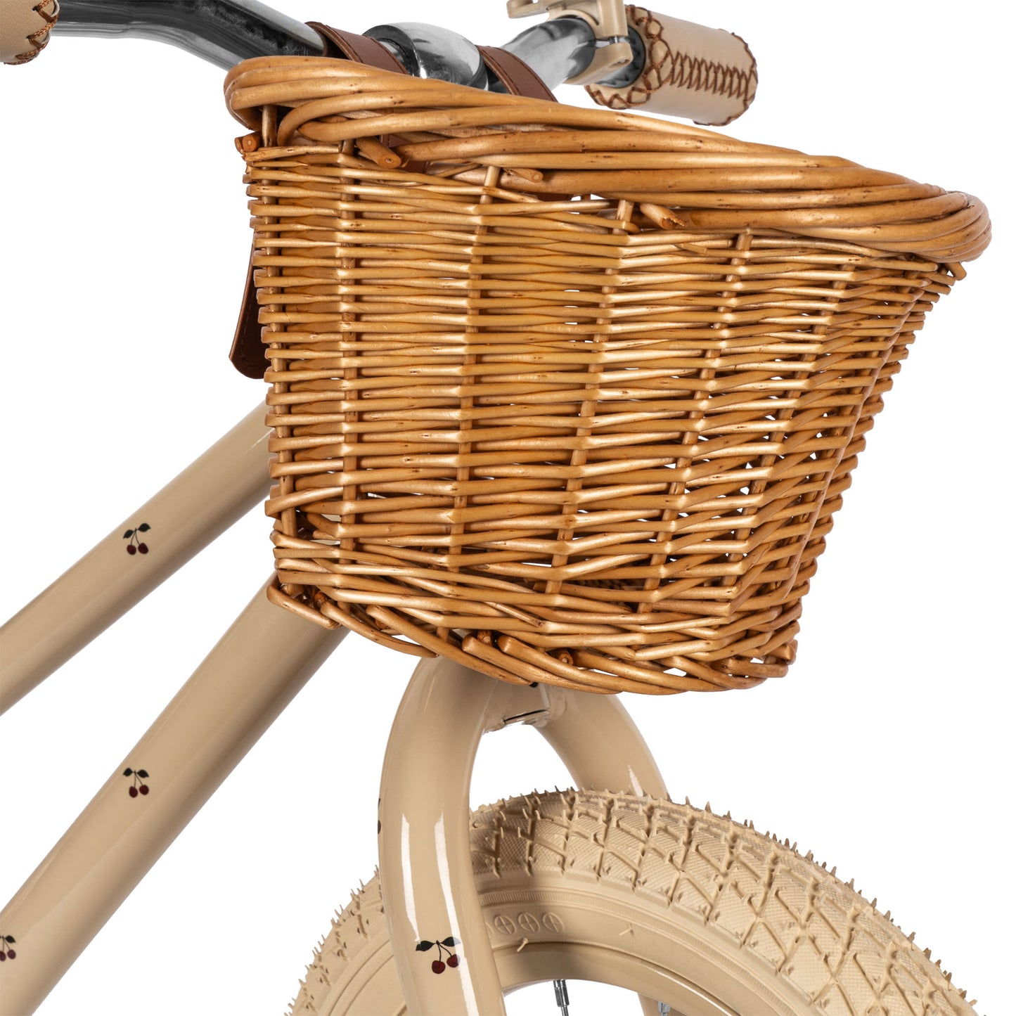 Konges Sløjd Balance bike with bell and wicker basket - Cherry