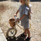 Konges Sløjd Balance bike with bell and wicker basket - Lemon