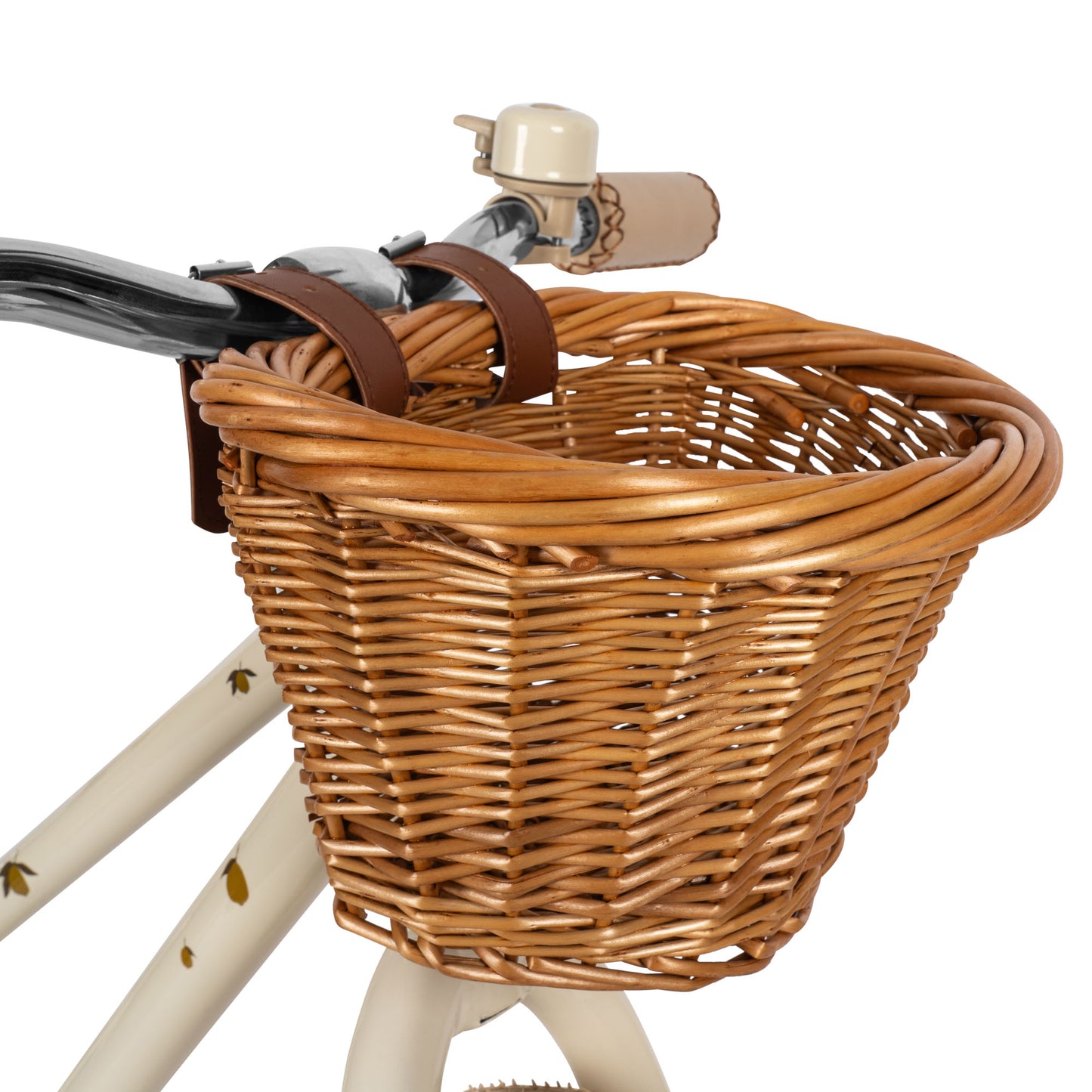 Konges Sløjd Balance bike with bell and wicker basket - Lemon