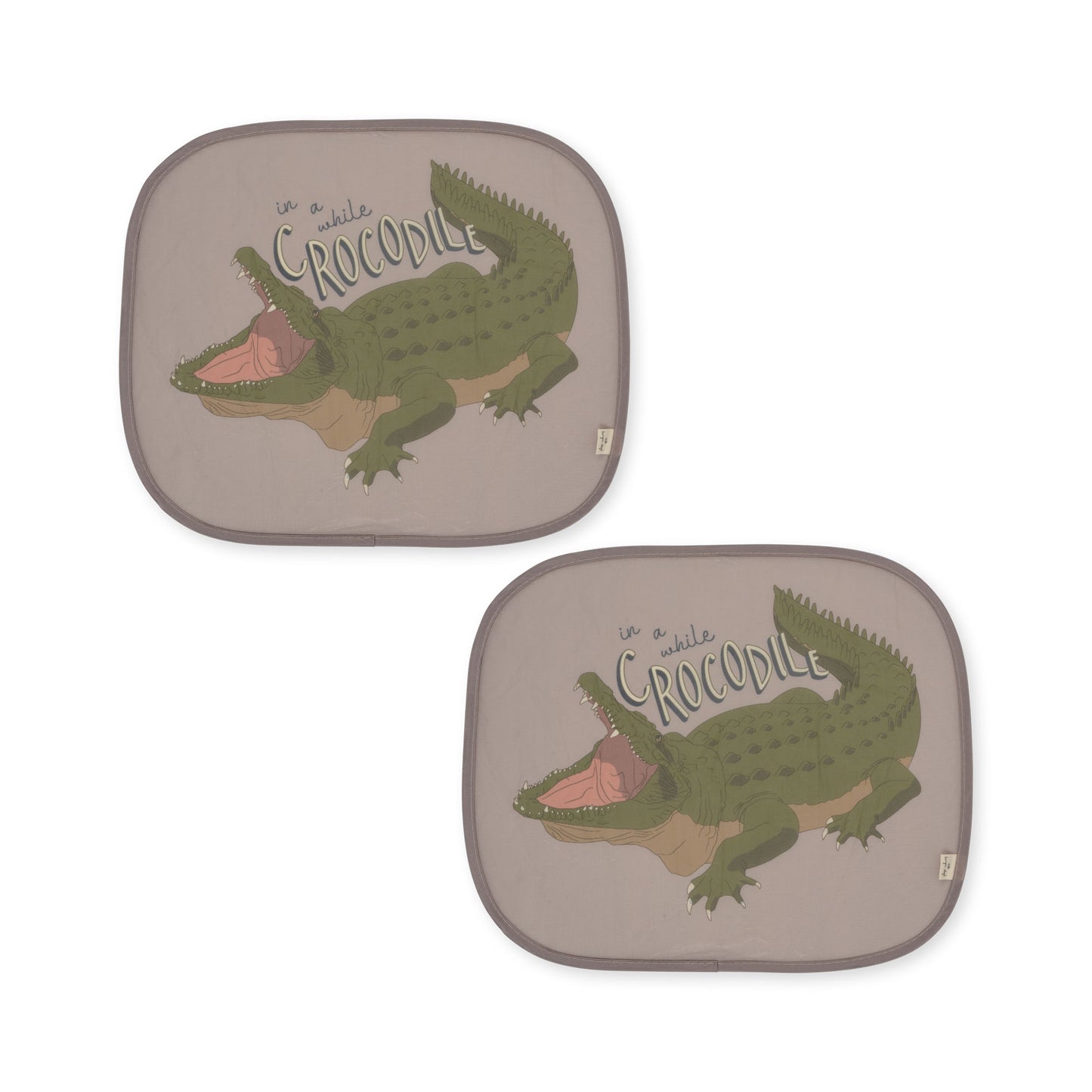 Konges Sløjd Sunshade for the car with crocodiles - Oxford Tan