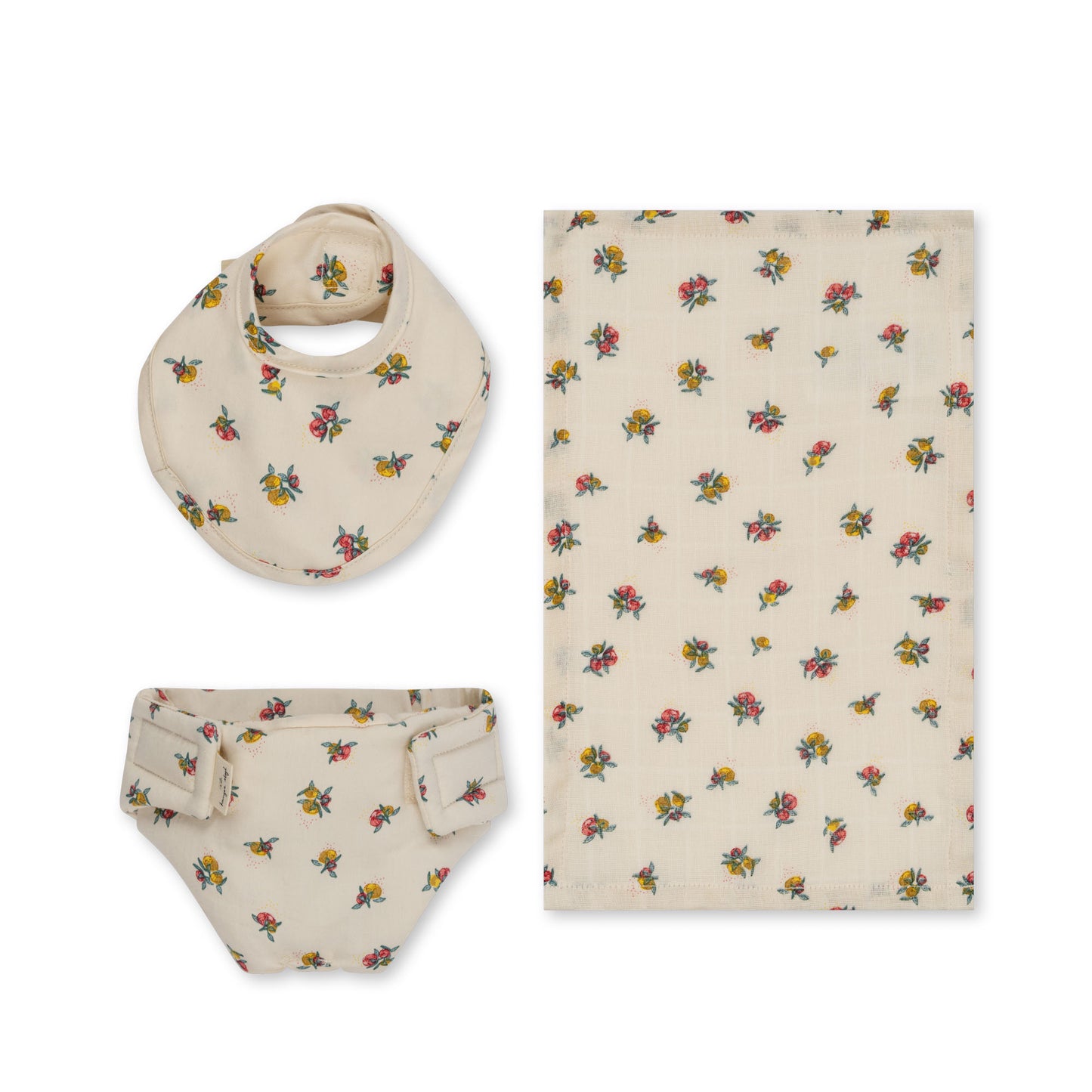 Konges Sløjd Doll Toys - Bib/Diaper/Cloth - Cotton - Nursery Set - Peonia