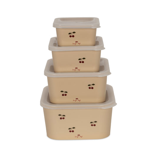 Konges Sløjd Food Containers/Snackdozen - Set van 4 stuks - Cherry