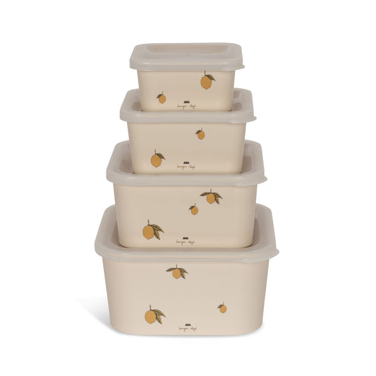 Konges Sløjd Food Containers/Snack Boxes - Set of 4 - Lemon