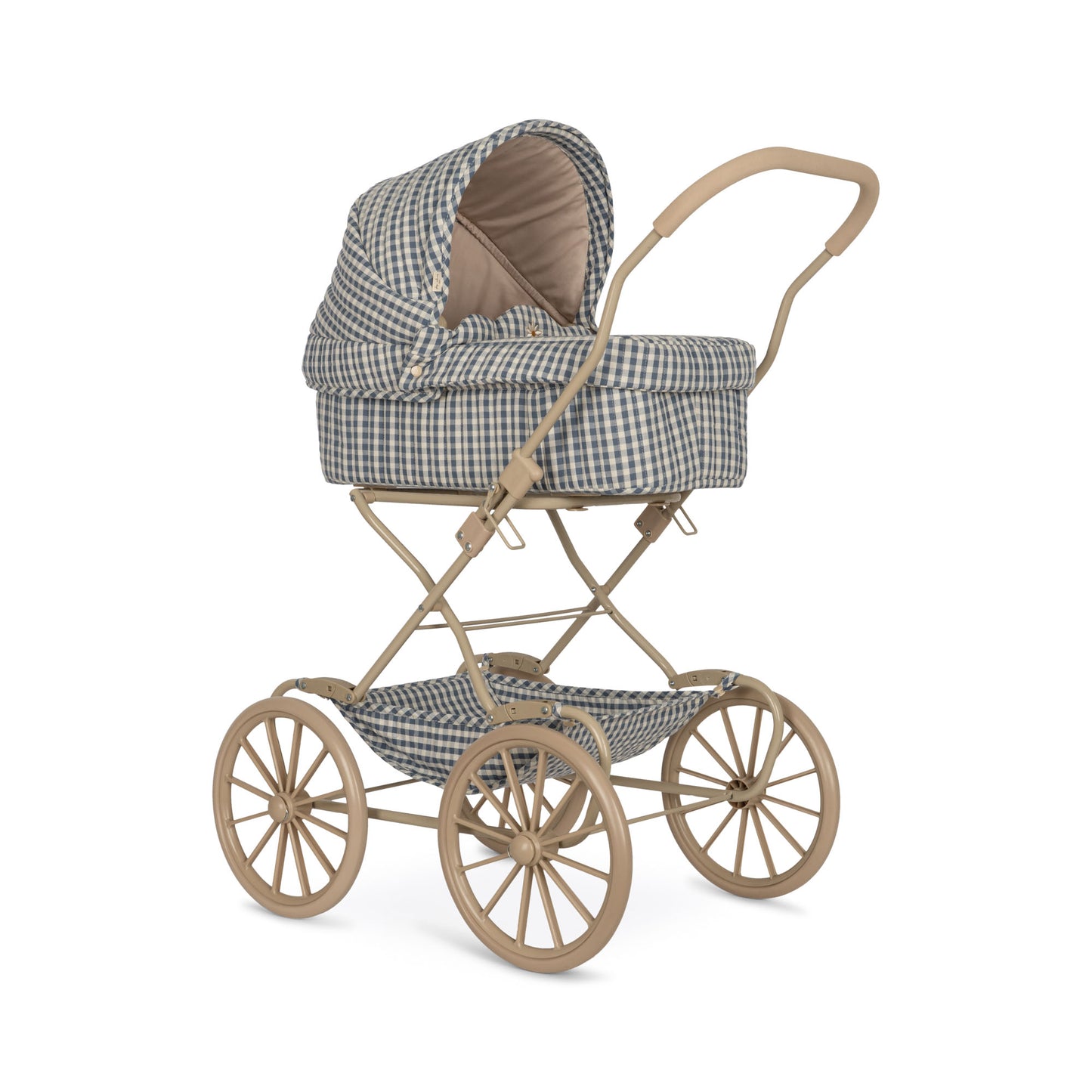 Konges Sløjd Poppenwagen/Doll Pram Vintage - Opvouwbaar - Captains Blue Check