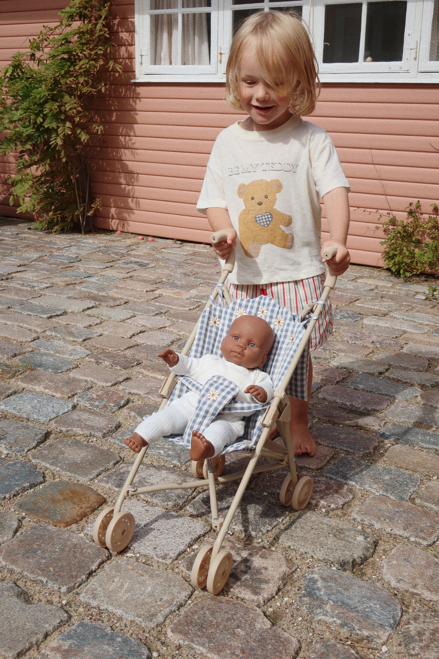 Chariot de poupée Konges Sløjd / Poussette de poupée / Buggy - Captains Blue Check