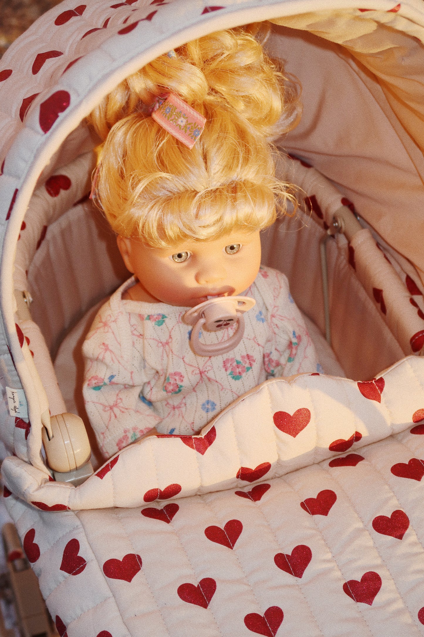 Konges Sløjd Poppenwagen/Doll Pram Vintage - Opvouwbaar - Amour Rouge