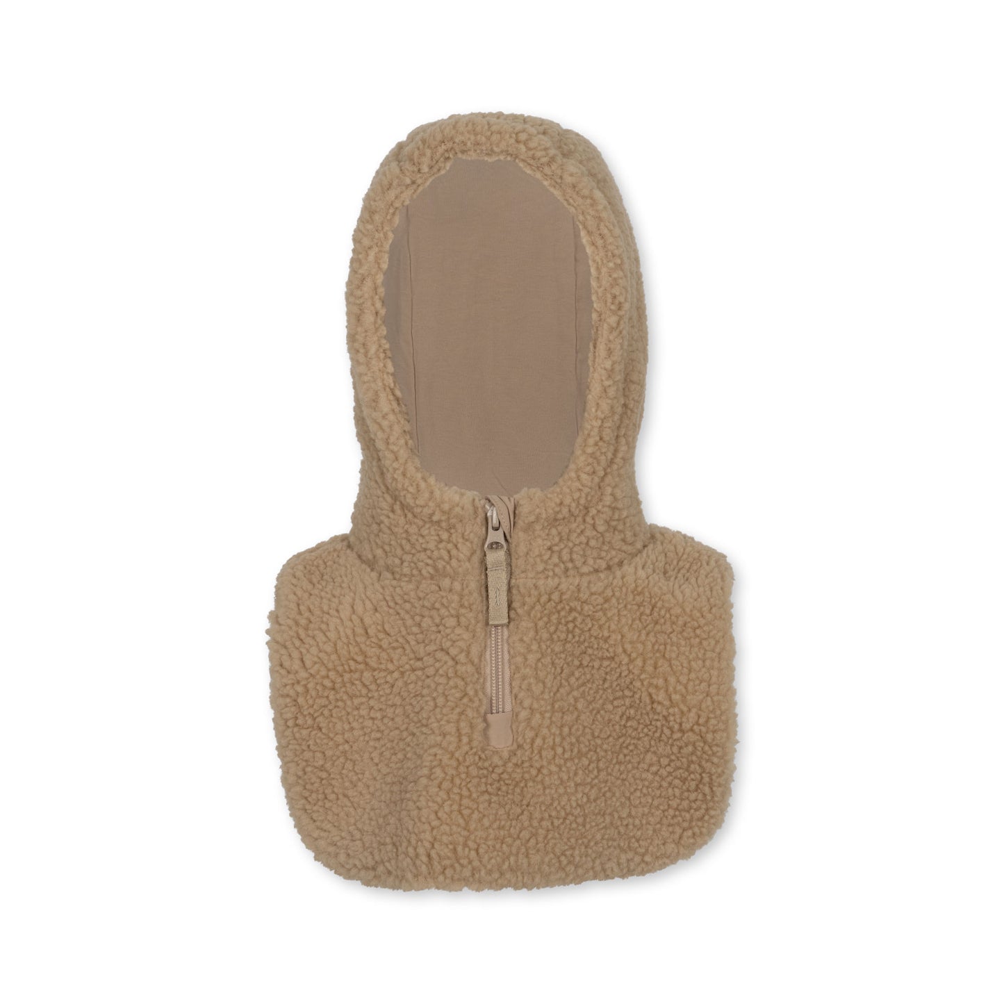 Konges Sløjd Teddy nekwarmer met muts - 2 in 1 - Oxford tan