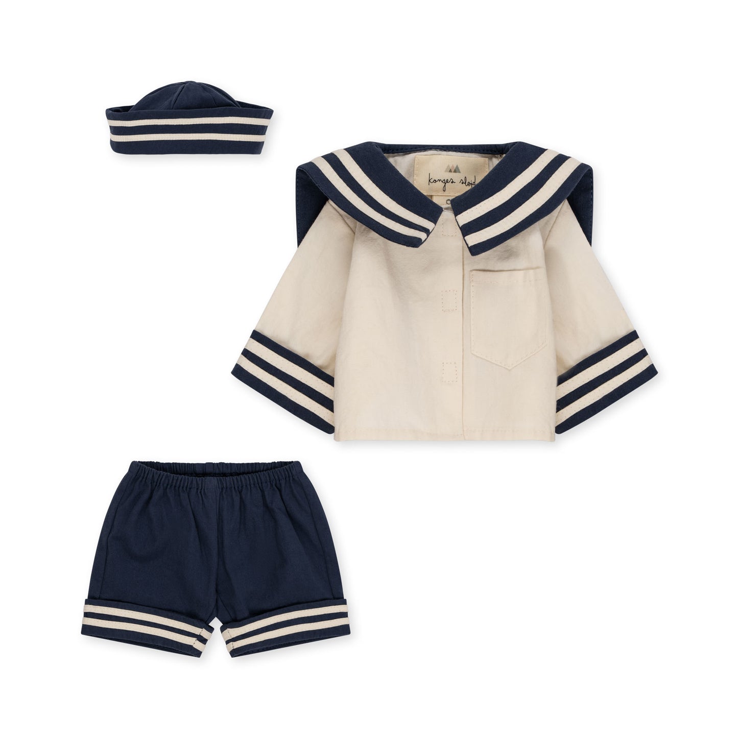 Konges Sløjd Ensemble de vêtements de poupée costume de marin - Bleus - 35 cm - Ensemble de vêtements - Coton biologique