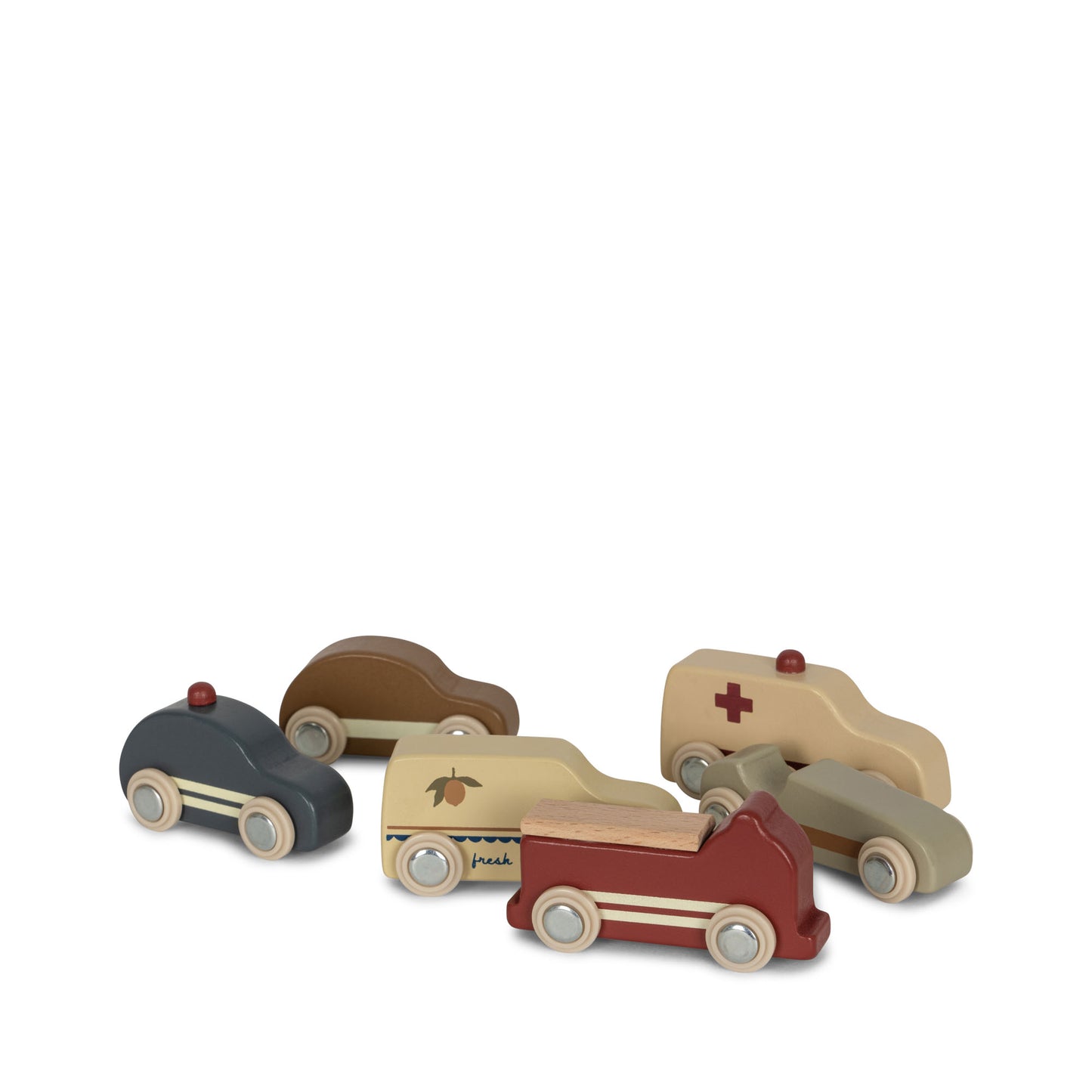 Konges Sløjd wooden mini cars - 9 pieces